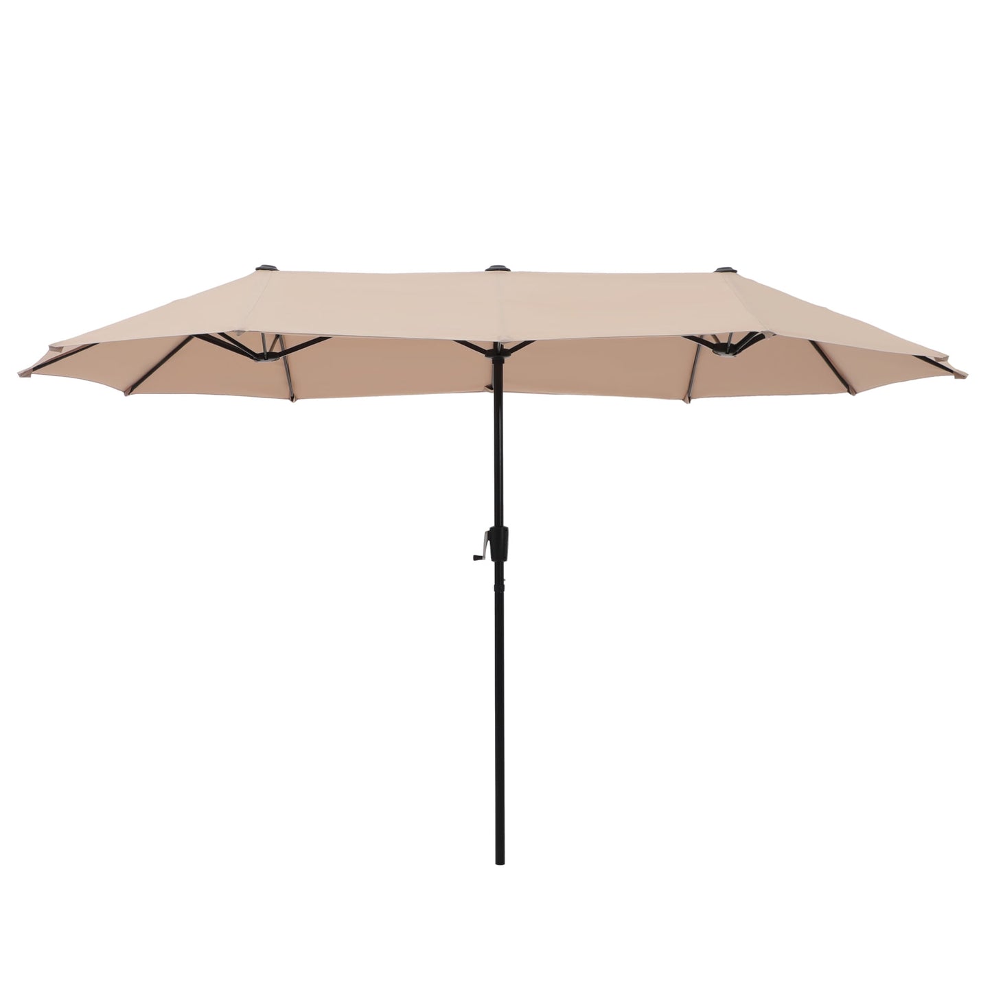 Summit Living 13 ft Large Patio Umbrella Double-Sided Rectangular Outdoor Market Table Umbrella for Outside – Beige