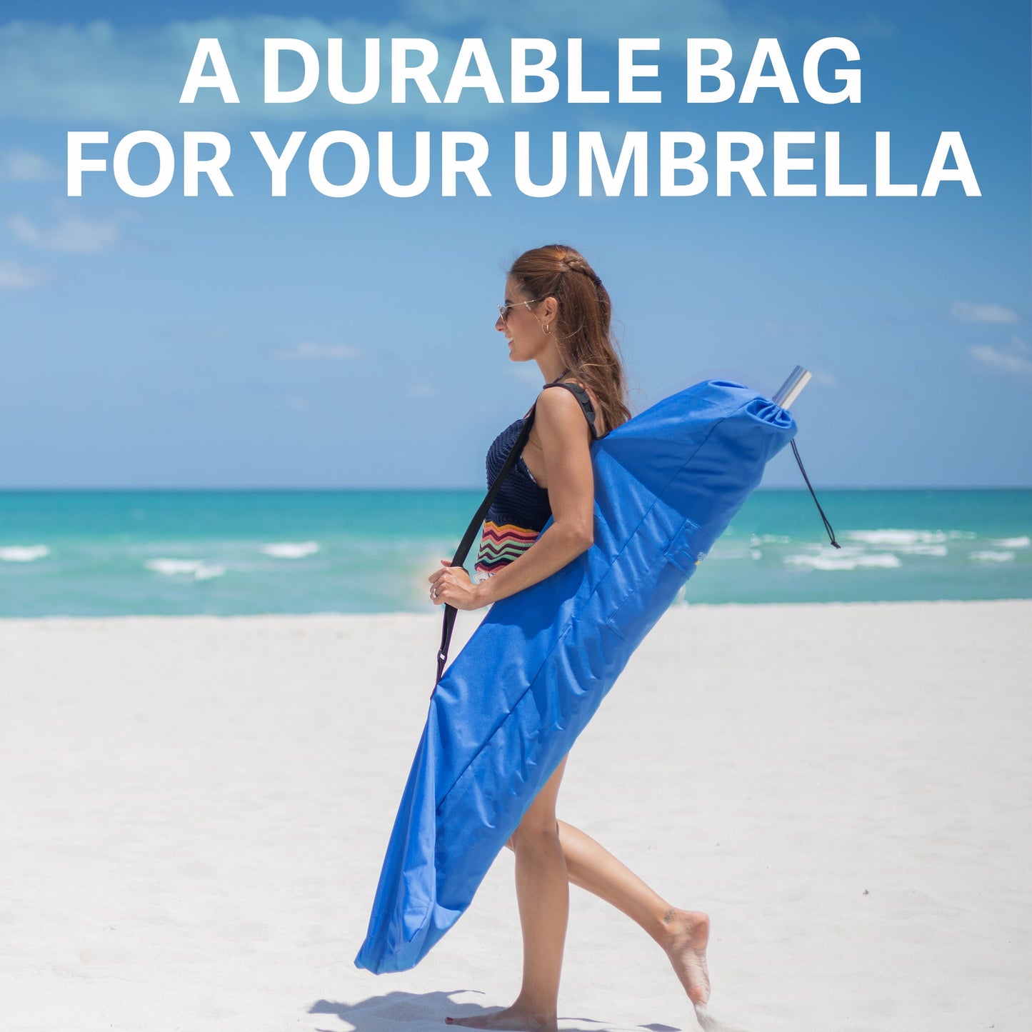 AMMSUN Commercial Grade Heavy Duty Beach Umbrella Carry Bag Universal for Outdoor Beach & Patio,Blue