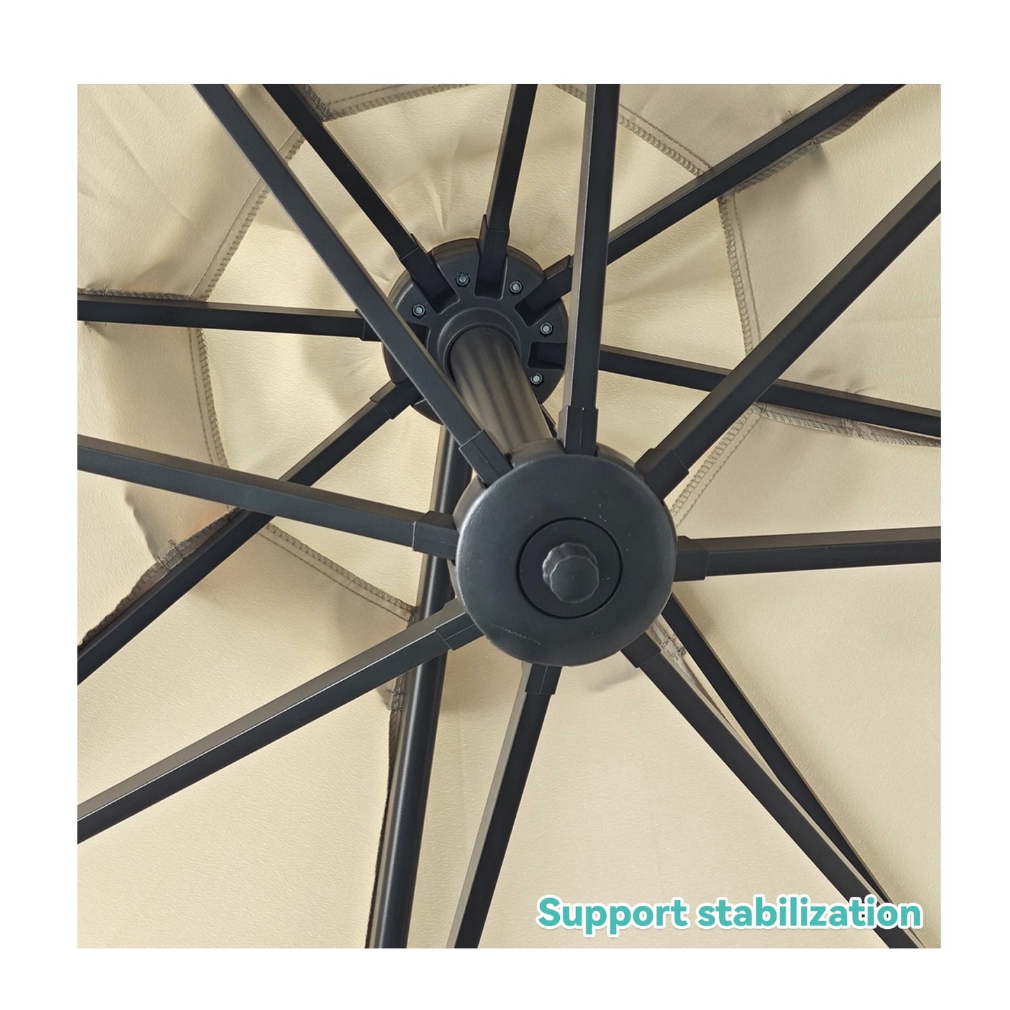 Patiowell 10FT Outdoor Patio Umbrella, 360° Rotation, Crank Open & Tilt, Beige