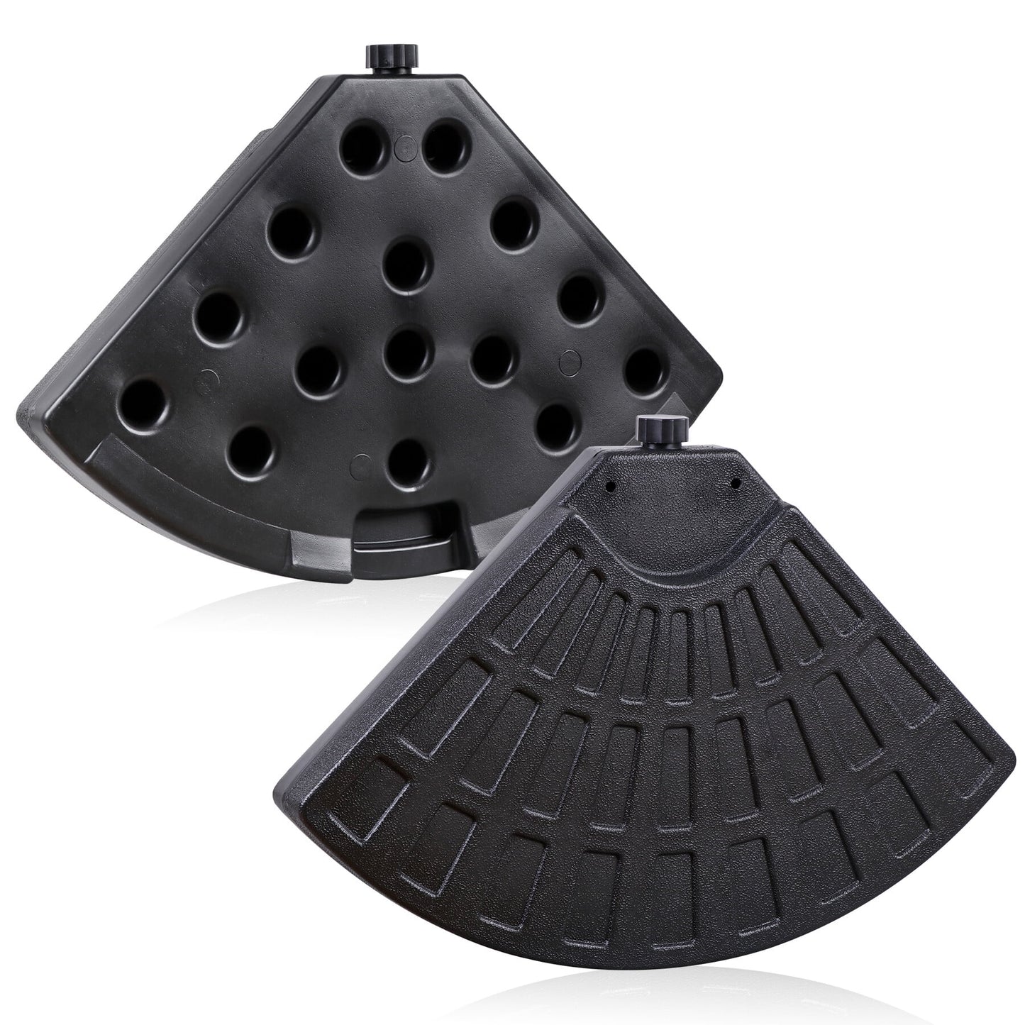 HomGarden 4PCS Heavy-Duty Cantilever Offset Patio Umbrella Round Base Water/Sand Fillable Plate Set
