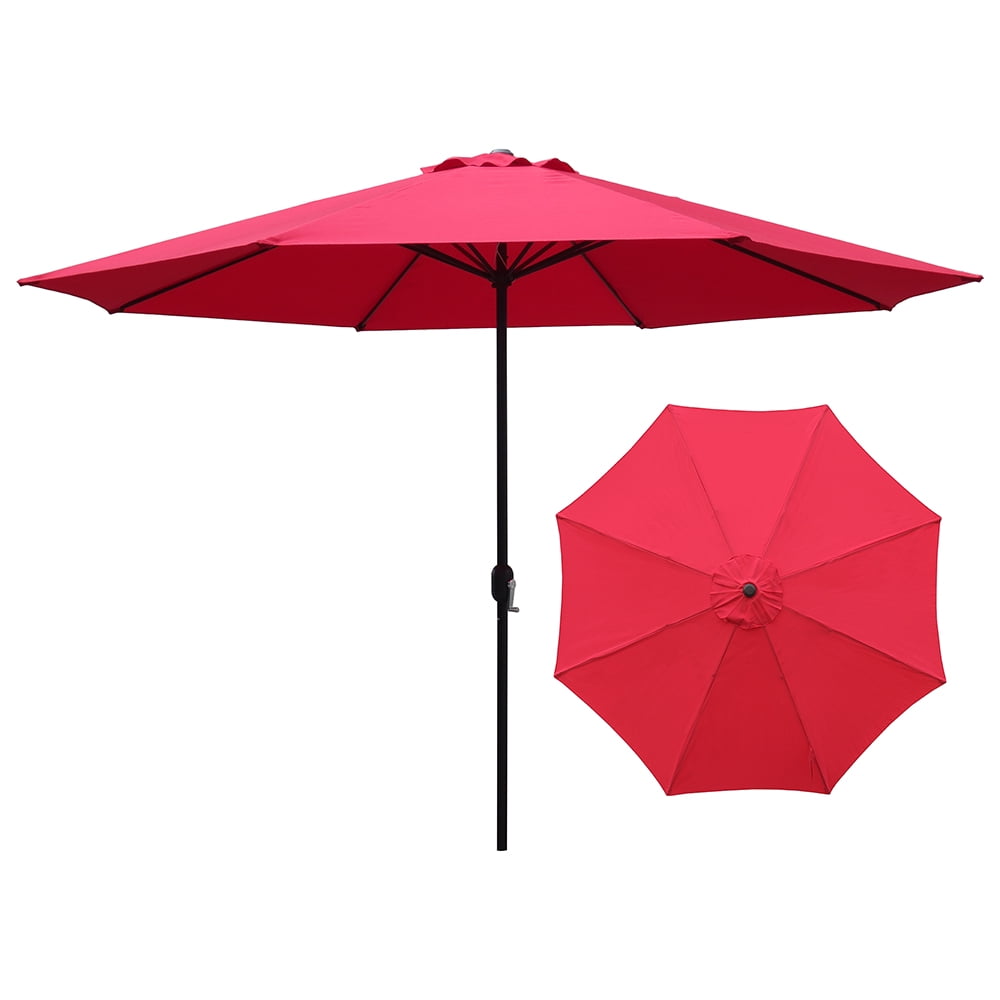 Abble 11' Red Octagon Market Patio Umbrellas, Weather-Resistant