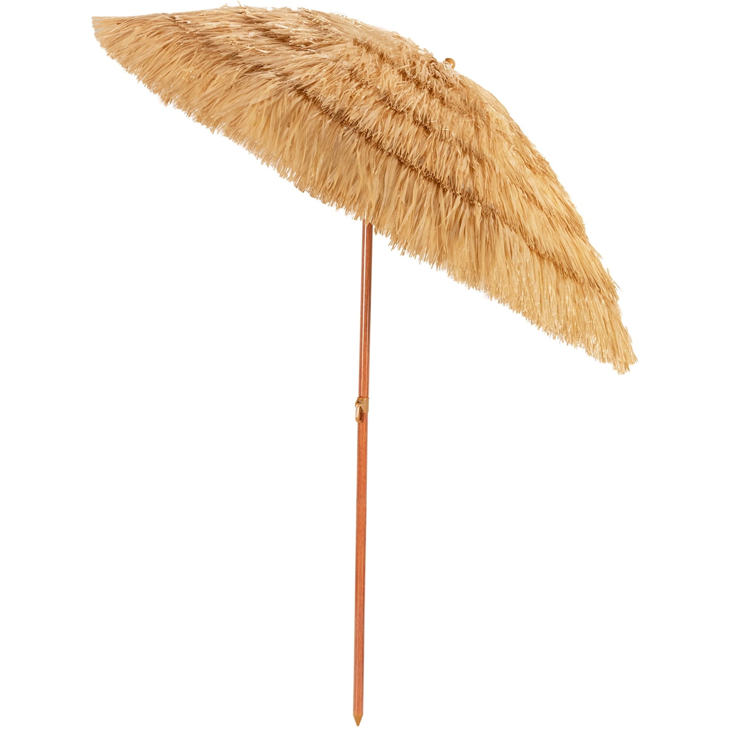 Gymax 6.5ft Thatch Tiki Beach Umbrella Outdoor Patio Umbrella w/ Adjustable Tilt