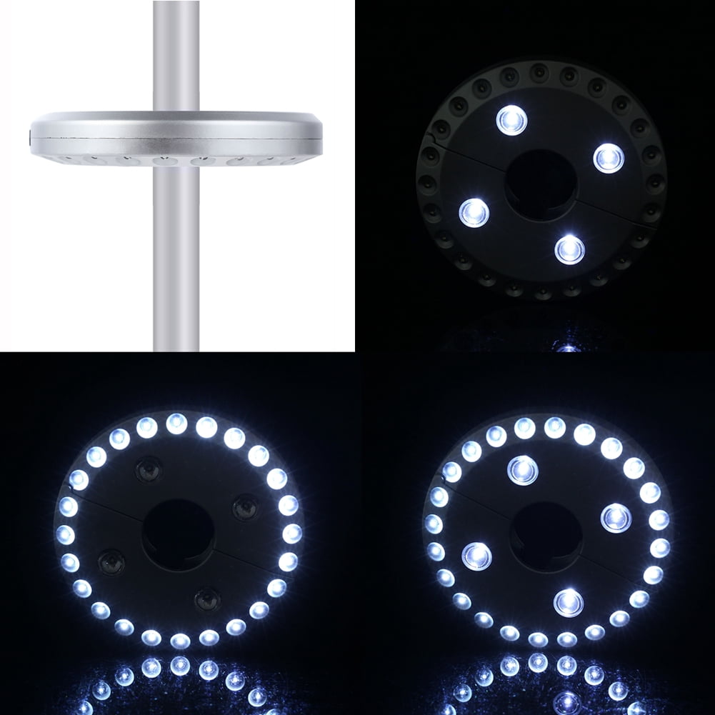 EcoGecko Patio 28 LED Umbrella Pole Lights with Adjustable Brightness, Pole Mounted Easy Clamp To Pole, Hang Anywhere, Camping Tent Light, Battery Operated No Wiring Need