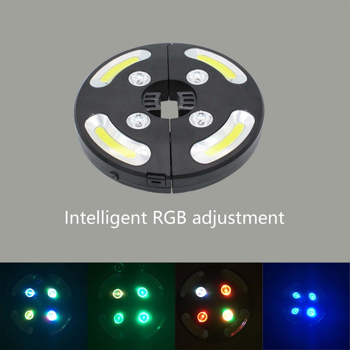 Viflosae Umbrella Outdoor Patio Solar LED Lights - Free Hanging COB+colorful LED Umbrella Light UV Protection Waterproof Patio Umbrella Lightning