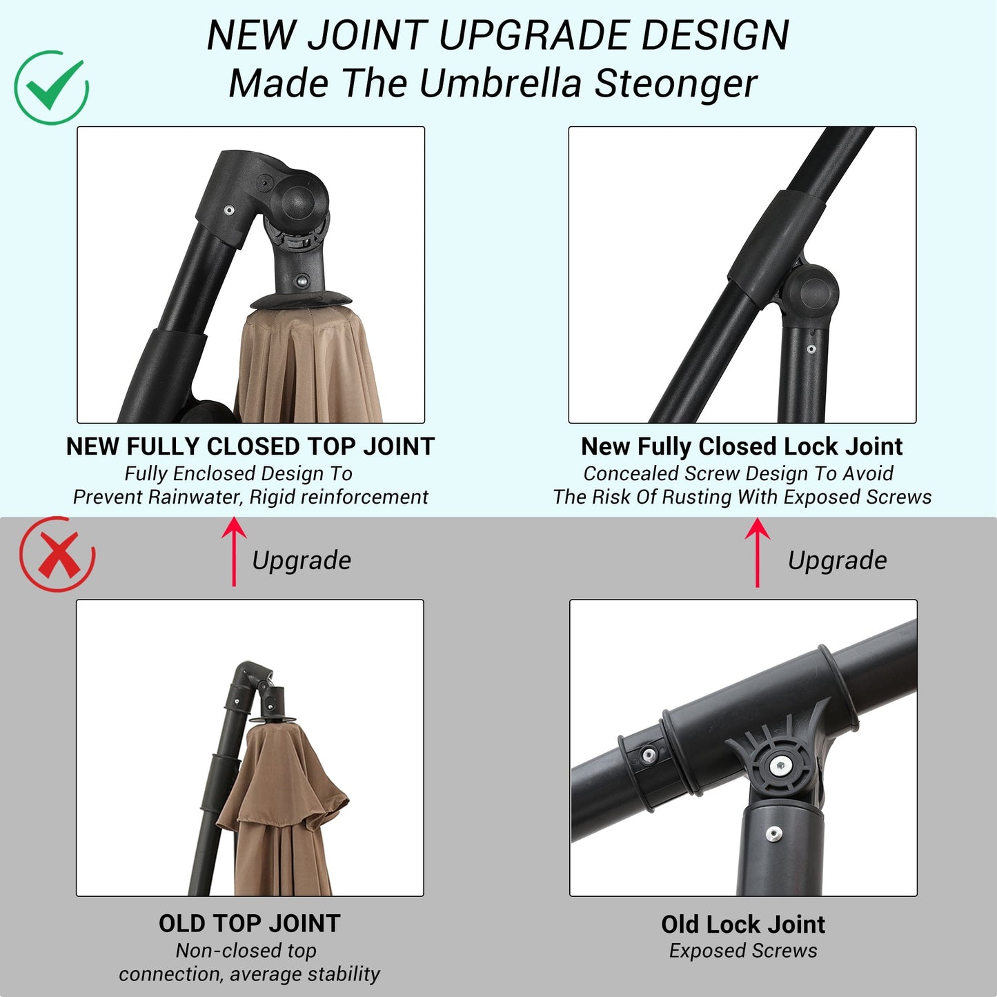 10ft Heavy Duty Patio Hanging Offset Cantilever Patio Umbrella with Crank & Cross Base