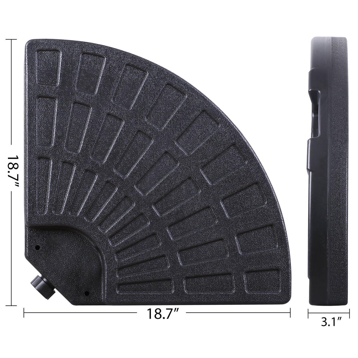 HomGarden 4PCS Heavy-Duty Cantilever Offset Patio Umbrella Round Base Water/Sand Fillable Plate Set