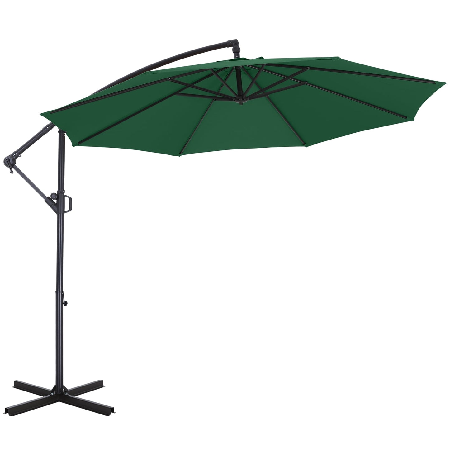 ABCCANOPY 10 FT 360°Rotation Cantilever Patio Umbrella with Crank & Cross Base for Garden, Backyard, Pool and Beach, 12+ Colors(Light Gray)