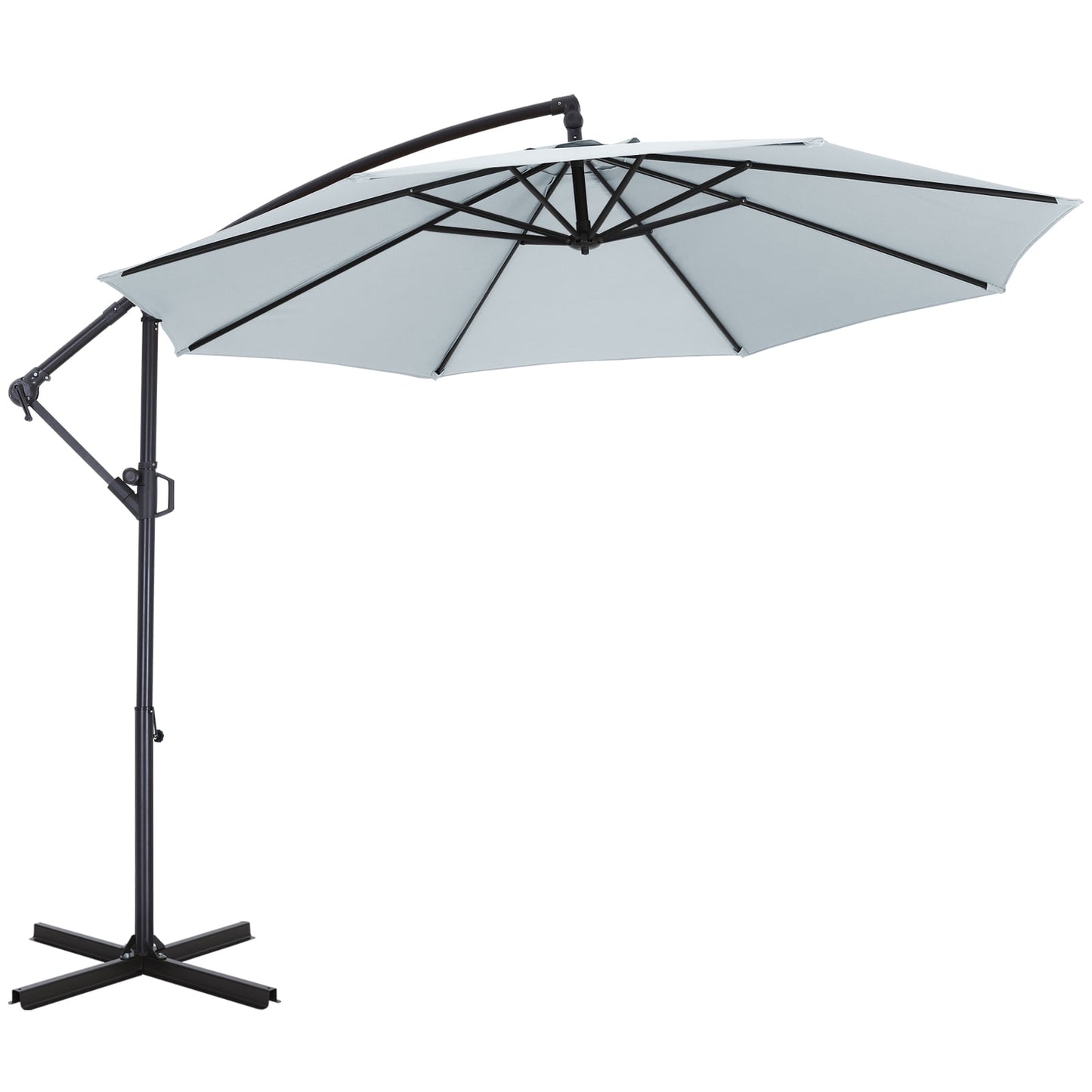 ABCCANOPY 10 FT 360°Rotation Cantilever Patio Umbrella with Crank & Cross Base for Garden, Backyard, Pool and Beach, 12+ Colors(Light Gray)