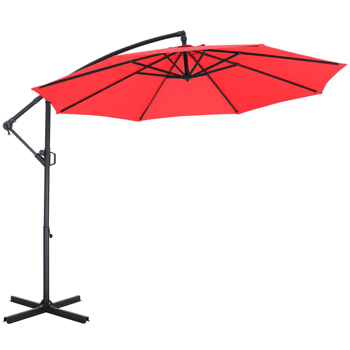 ABCCANOPY 10 FT 360°Rotation Cantilever Patio Umbrella with Crank & Cross Base for Garden, Backyard, Pool and Beach, 12+ Colors(Light Gray)