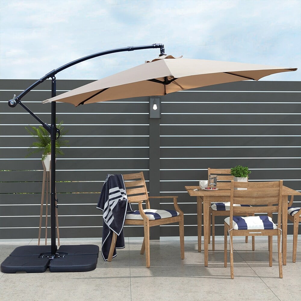 Abble 10ft Outdoor Hanging Offset Cantilever Umbrella with Crank - Navy