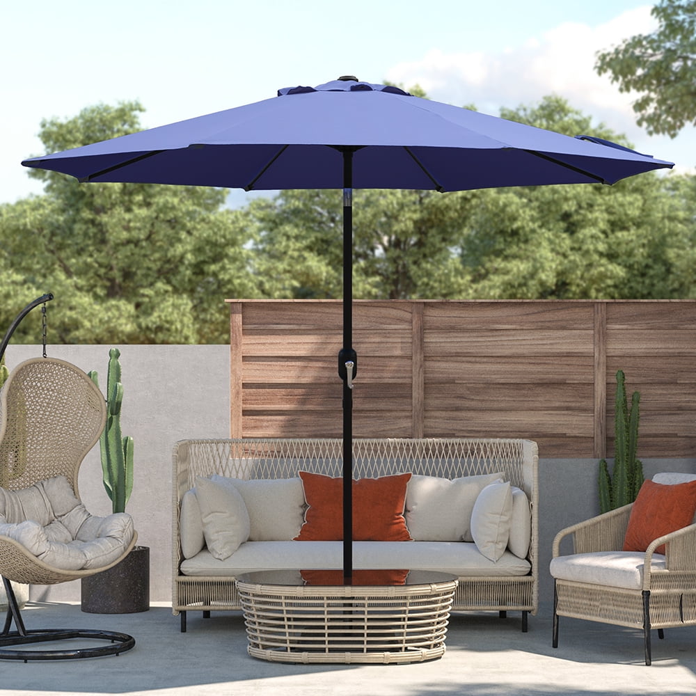 Abble 7.5ft Patio Umbrella with Crank Handle, Outdoor Market Umbrella with 6 Sturdy Umbrella Ribs Waterproof for Garden, Deck, Backyard, Pool, Tan