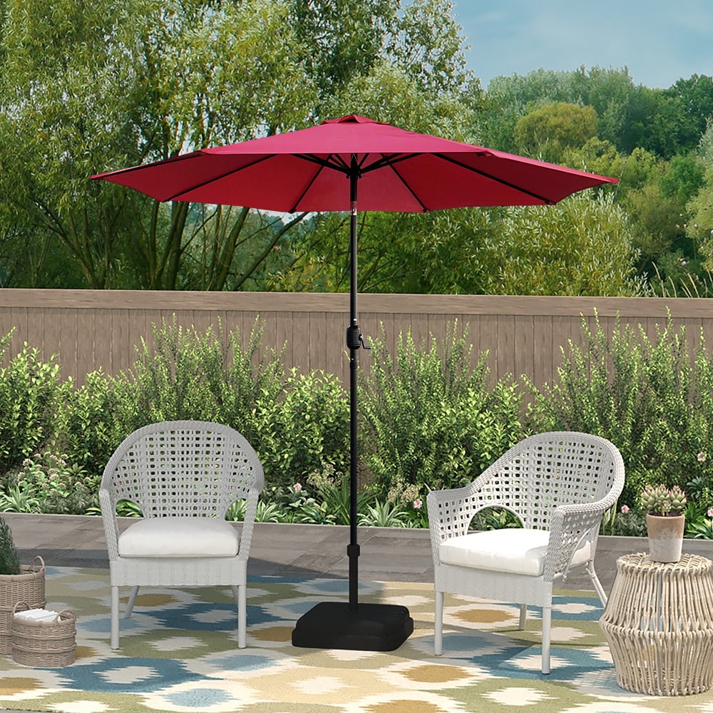 Abble 7.5ft Patio Umbrella with Crank Handle, Outdoor Market Umbrella with 6 Sturdy Umbrella Ribs Waterproof for Garden, Deck, Backyard, Pool, Tan