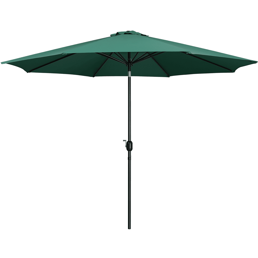 Alden Design 7.5 Foot Patio Umbrella with Crank and Push Button to Tilt, Red