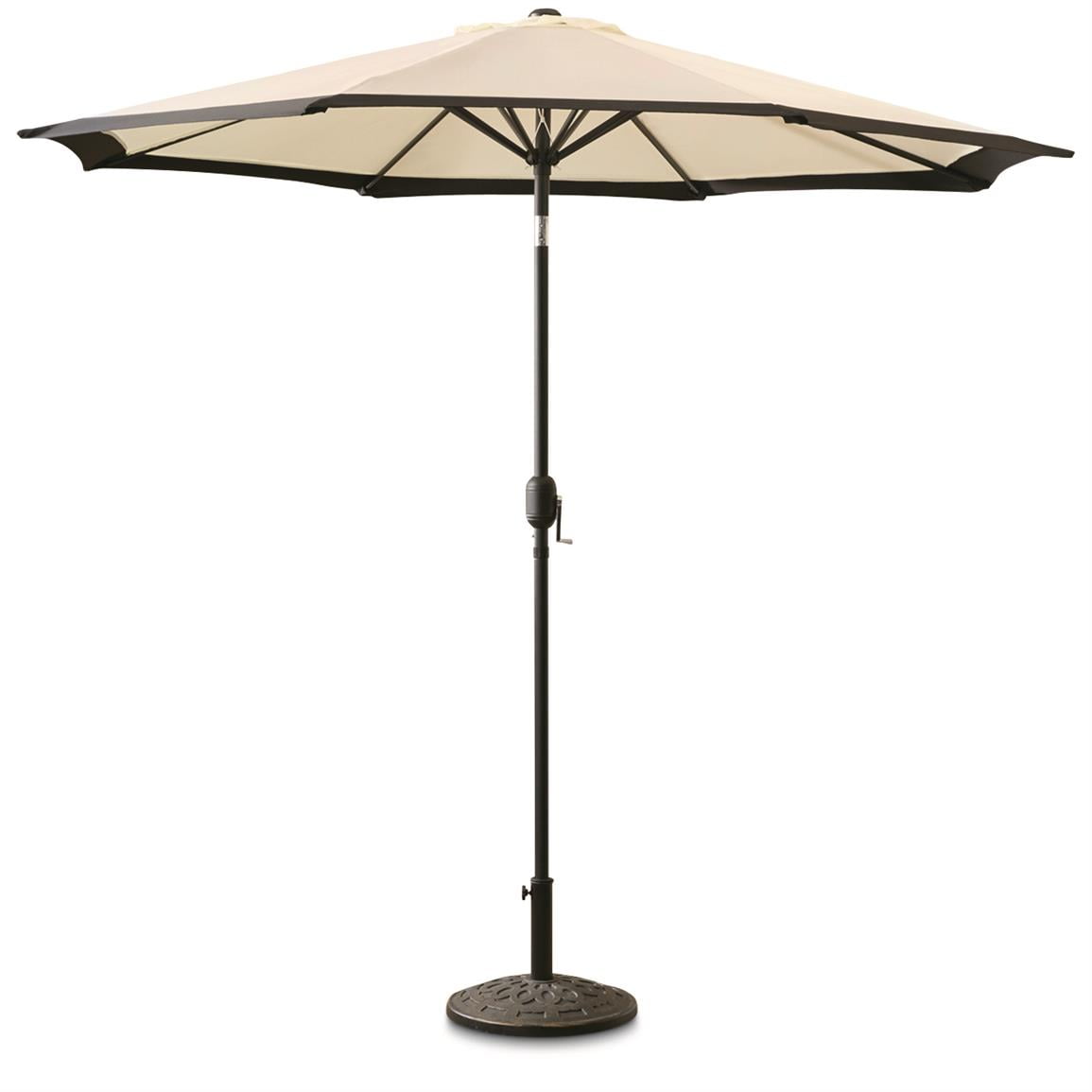 CASTLECREEK 9' Two-Tone Deluxe Market Patio Umbrella, Khaki/Black