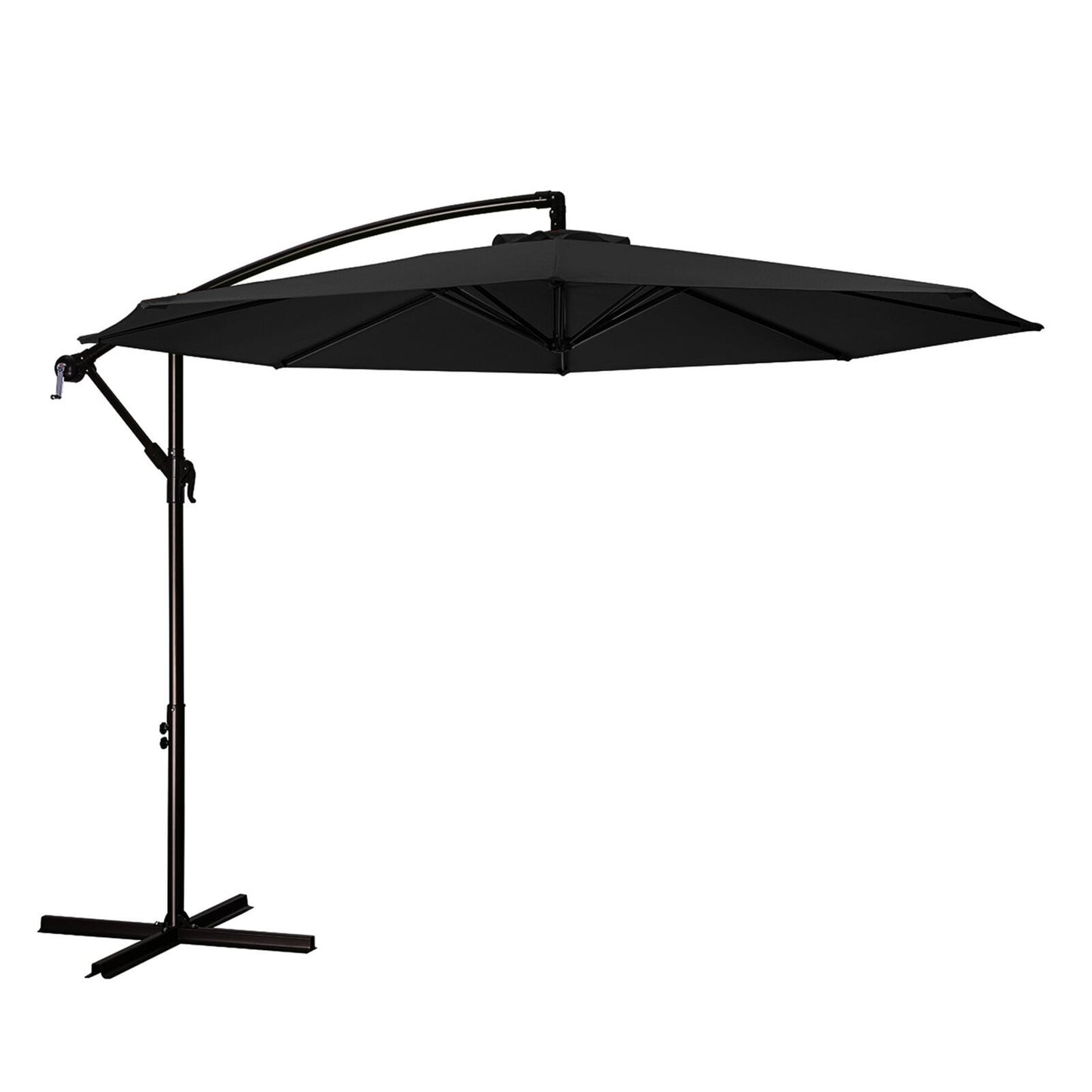 JUSTLET 10ft Offset Hanging Outdoor Cantilever Patio Umbrella for Garden, Navy Blue