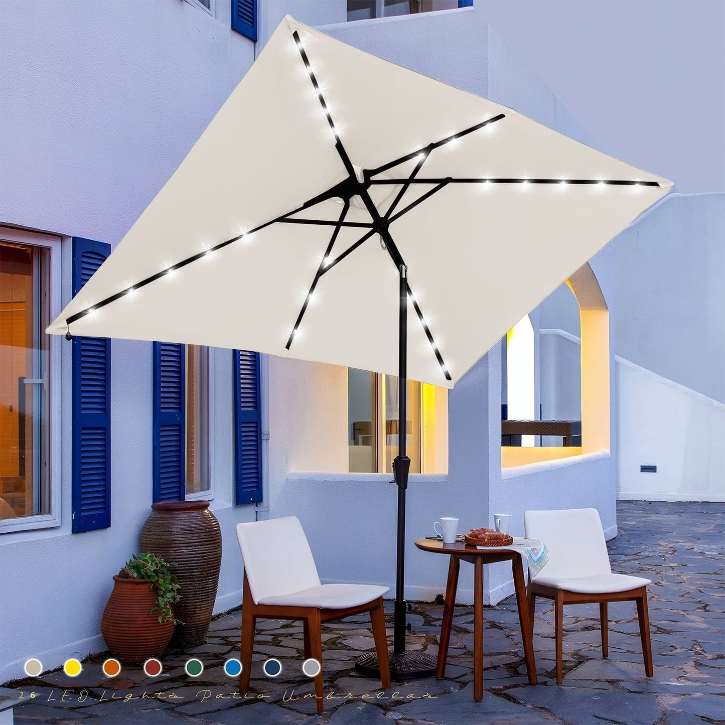 JUSTLET Heavy Duty Patio Umbrella Base Stand – Weather-Resistant Outdoor Parasol Holder with Black Finish, for Backyard, Garden, Deck, or Poolside Use