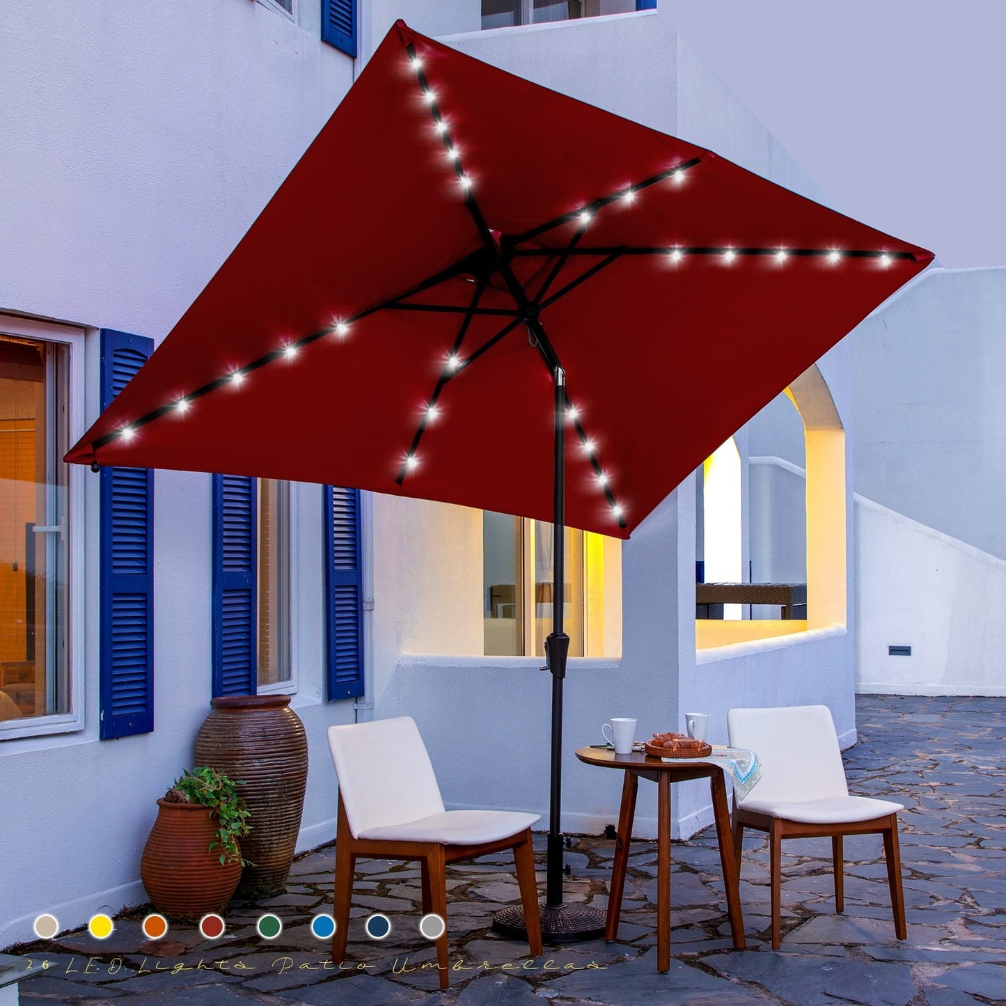 JUSTLET Heavy Duty Patio Umbrella Base Stand – Weather-Resistant Outdoor Parasol Holder with Black Finish, for Backyard, Garden, Deck, or Poolside Use