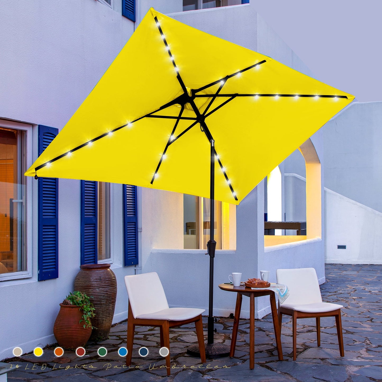 JUSTLET Heavy Duty Patio Umbrella Base Stand – Weather-Resistant Outdoor Parasol Holder with Black Finish, for Backyard, Garden, Deck, or Poolside Use