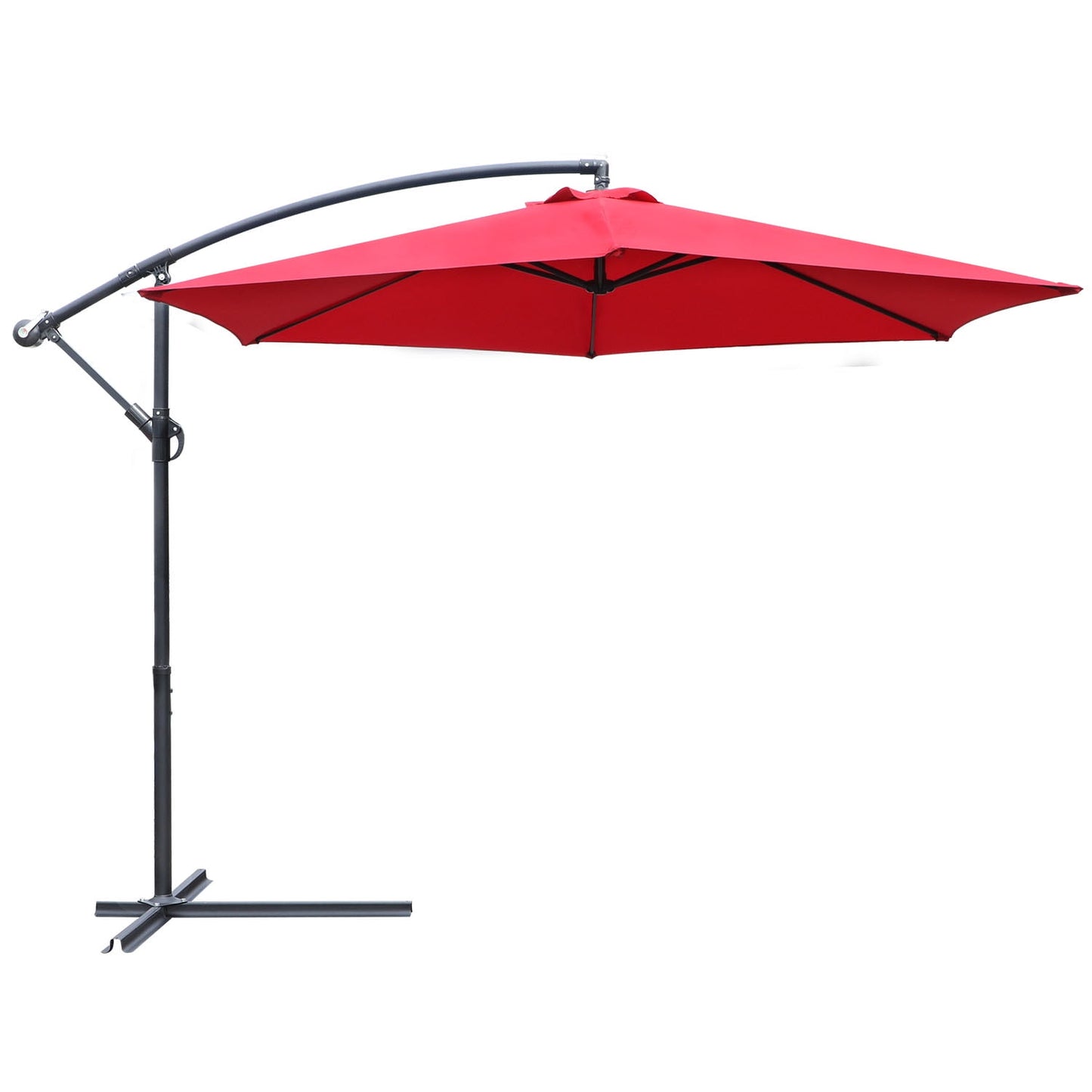 Lacoo10-Foot Offset Hanging Polyester Market Outdoor Patio Umbrella with Steel Frame and Easy Tilt,Black