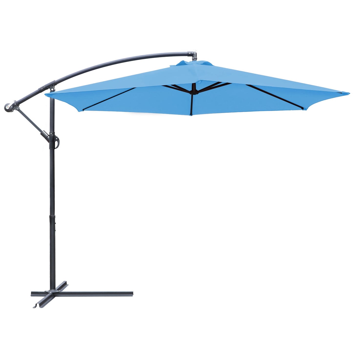 Lacoo10-Foot Offset Hanging Polyester Market Outdoor Patio Umbrella with Steel Frame and Easy Tilt,Black