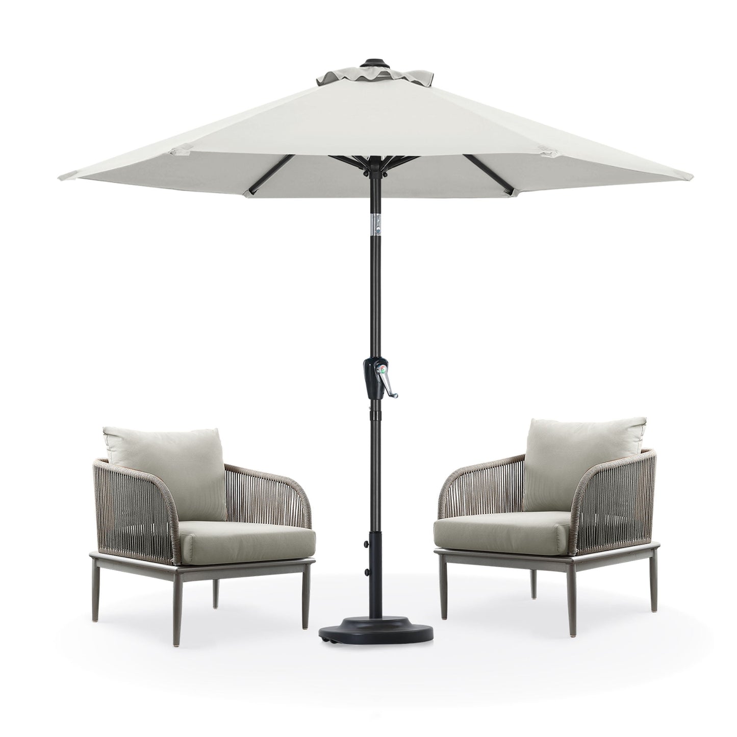 MASTERCANOPY 7.5ft Outdoor Market Patio Umbrella w/ Push Button Tilt and Crank 6 Ribs, Turquoise