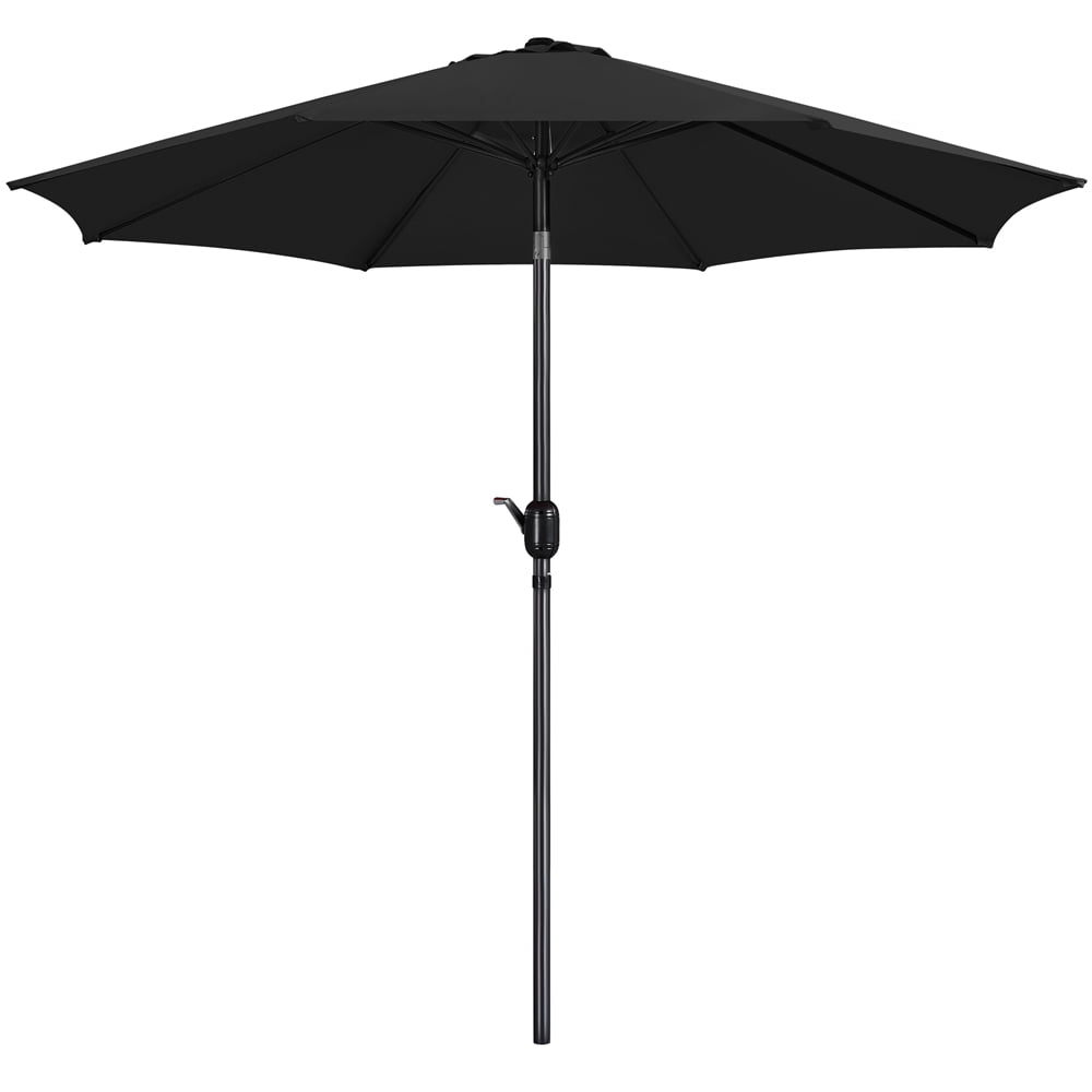 Renwick 10Ft Patio Market Umbrella with Push Button Tilt and Crank, Dark Green