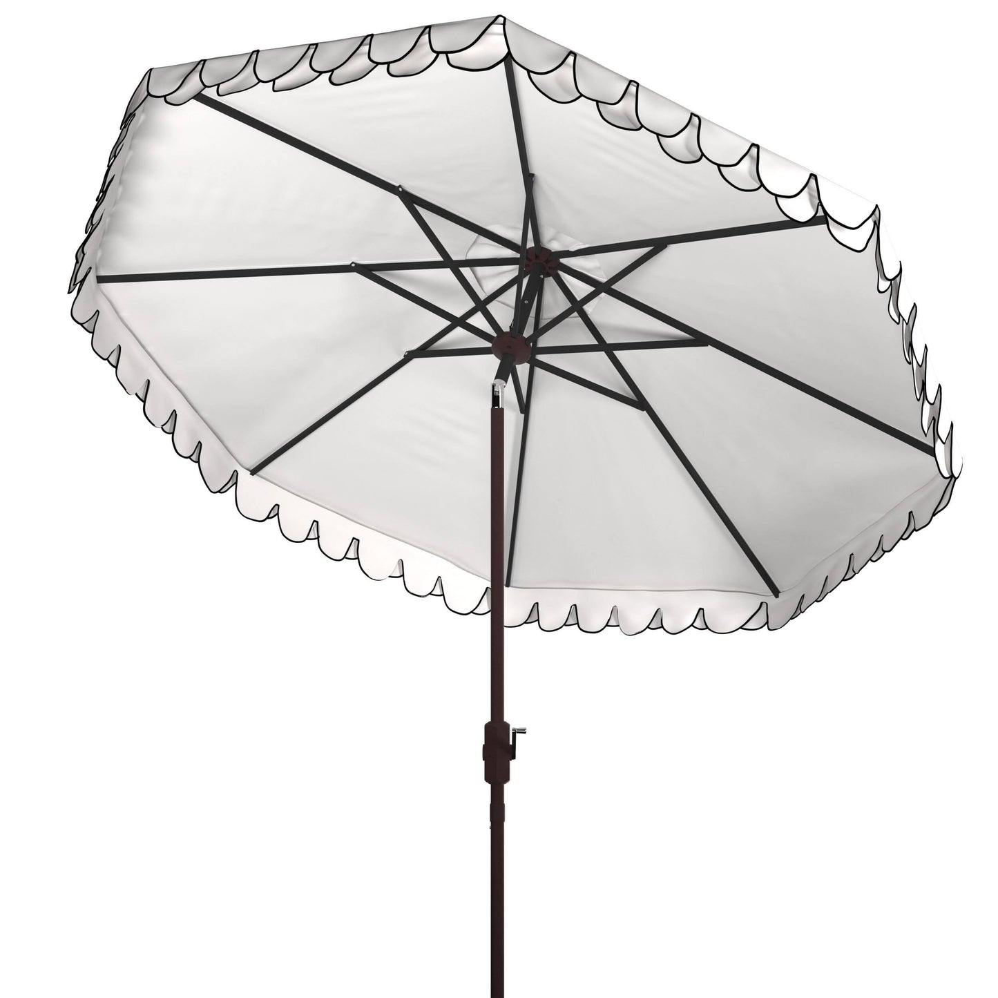 SAFAVIEH Outdoor Collection Elegant Valance 9-Foot Tilt Umbrella Navy / White