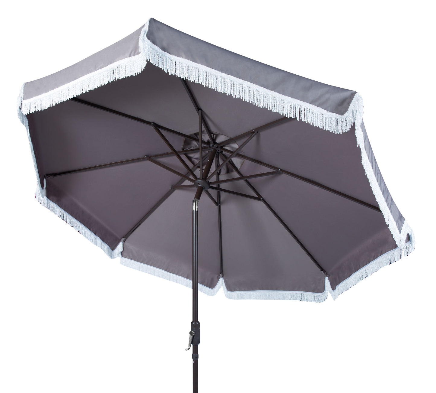 SAFAVIEH Outdoor Collection Milan Fringe 9-Foot Tilt Umbrella Navy/White