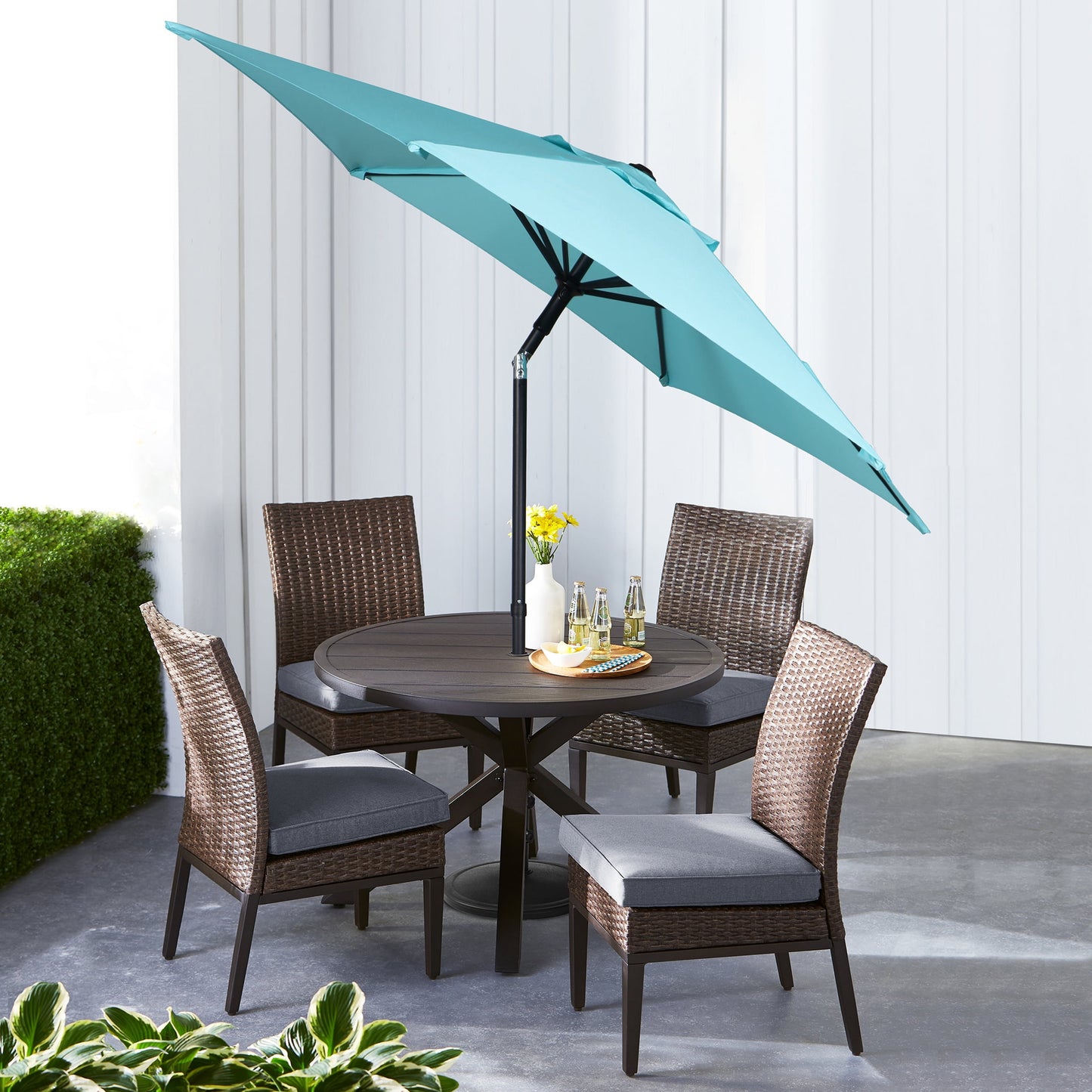 (2 pack) Mainstays 7.5' Aqua Push-up and Tilt Patio Umbrella