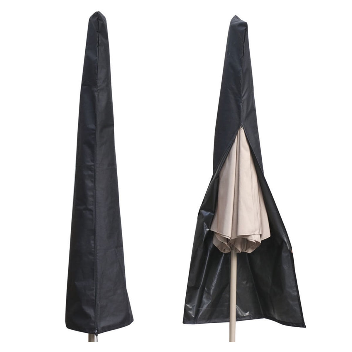 Umbrella Cover, Waterproof Patio Outdoor Umbrella Covers, Protective Umbrella Cover Bag Fit 6ft to 11ft, Black