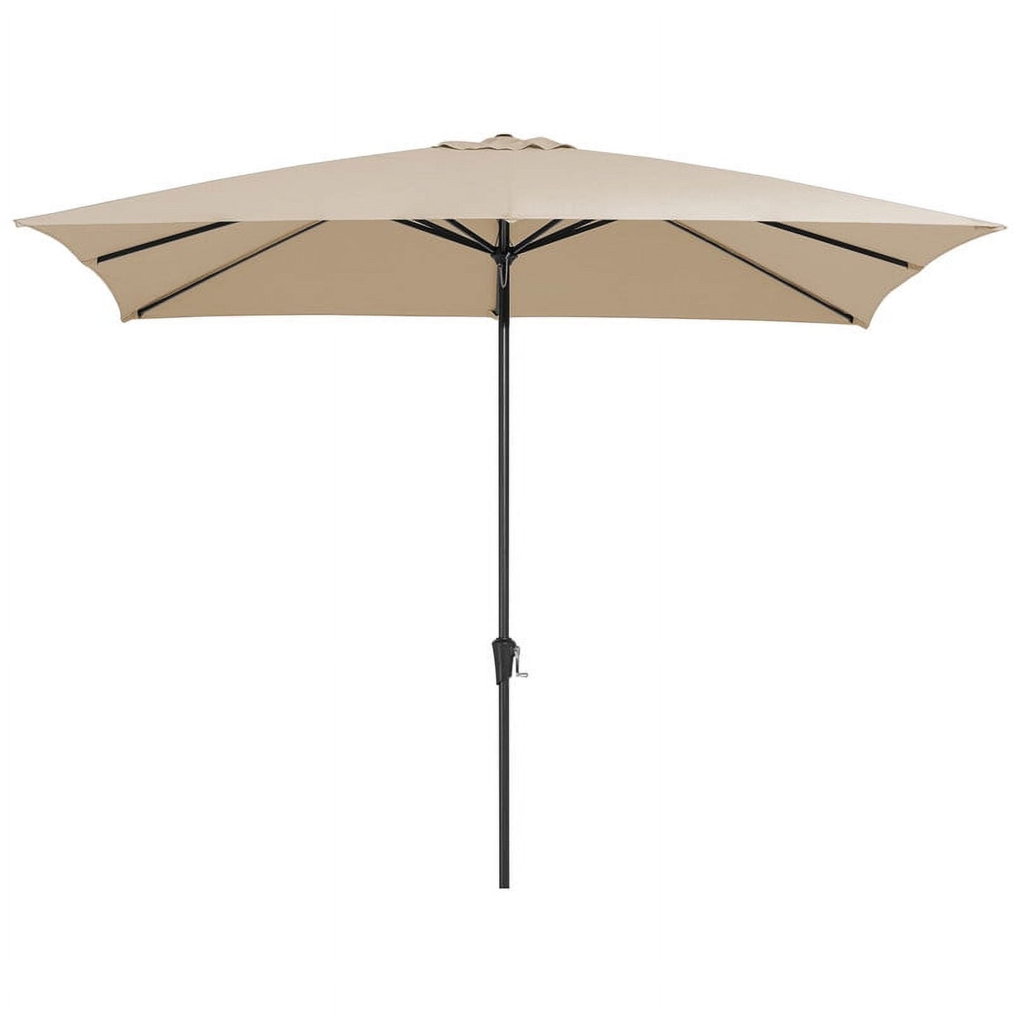 JUSTLET 8 x 10 ft Outdoor Rectangular Patio Market Umbrella, Beige