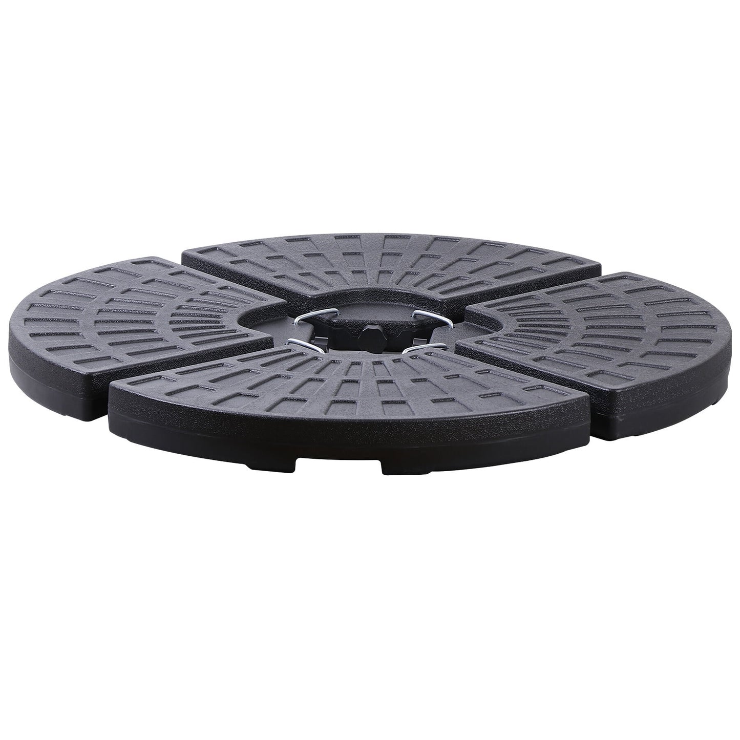 HomGarden 4PCS Heavy-Duty Cantilever Offset Patio Umbrella Round Base Water/Sand Fillable Plate Set