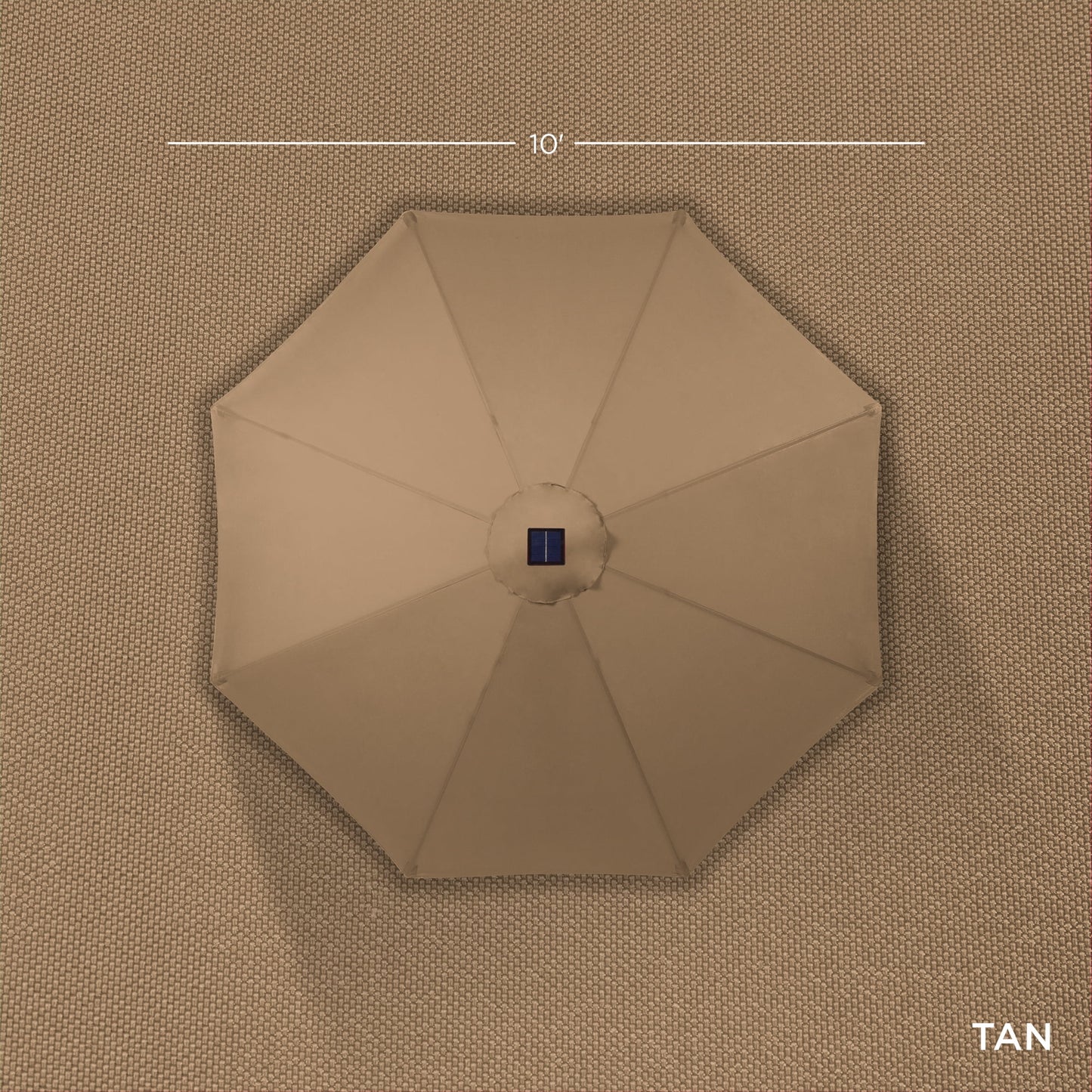 Best Choice Products 10ft Solar LED Lighted Patio Umbrella w/ Tilt Adjustment, UV-Resistant Fabric - Tan