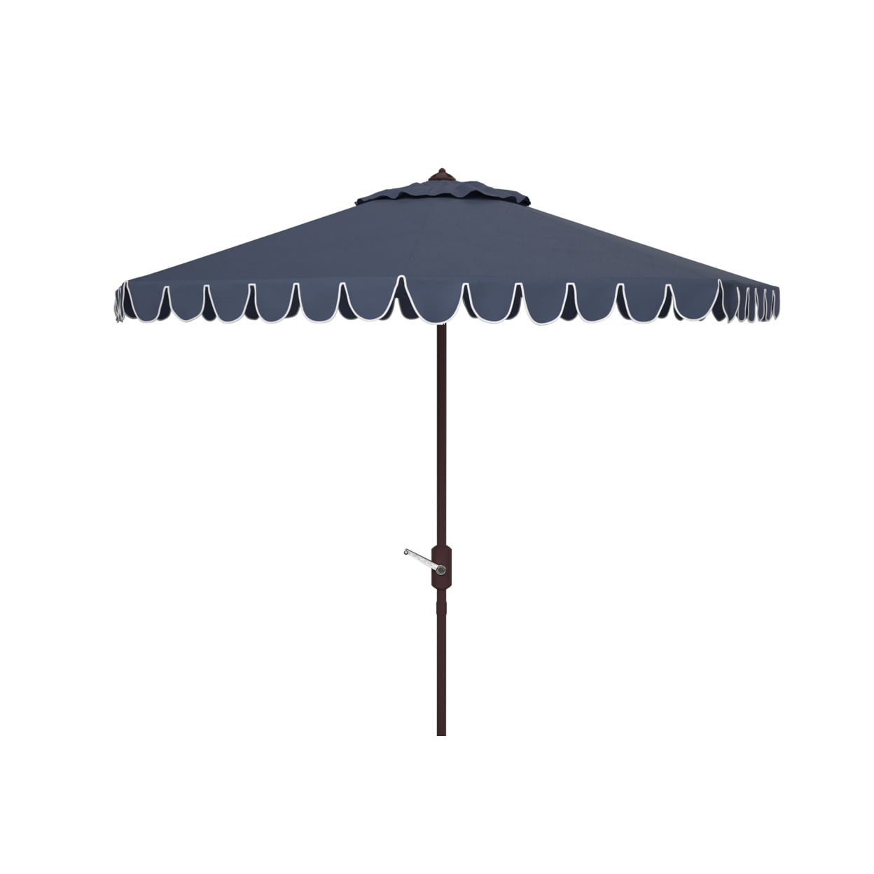 SAFAVIEH Outdoor Collection Venice 11-Foot Round Crank Umbrella Navy/White