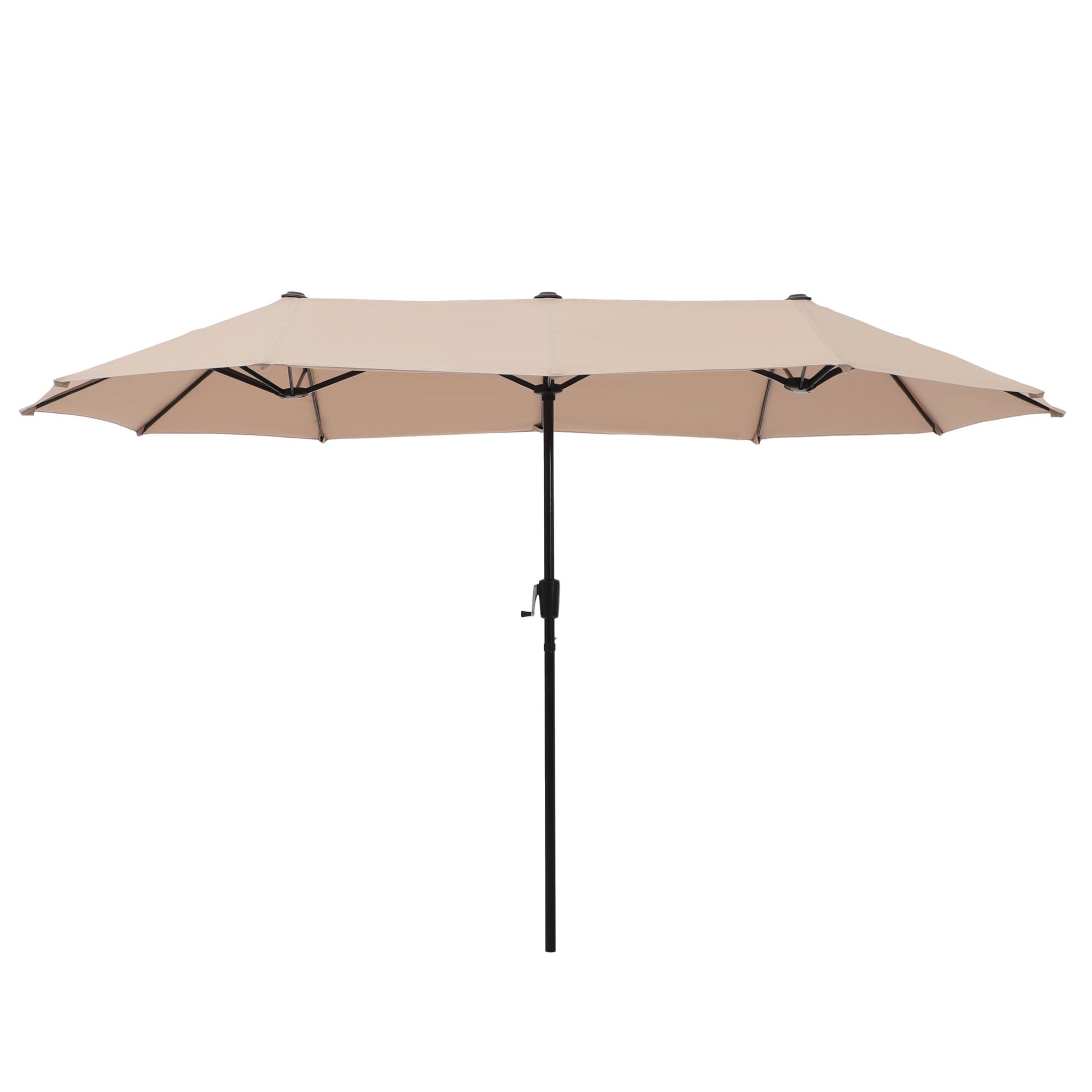 Summit Living 13 ft Large Patio Umbrella Double-Sided Rectangular Outdoor Market Table Umbrella for Outside – Beige