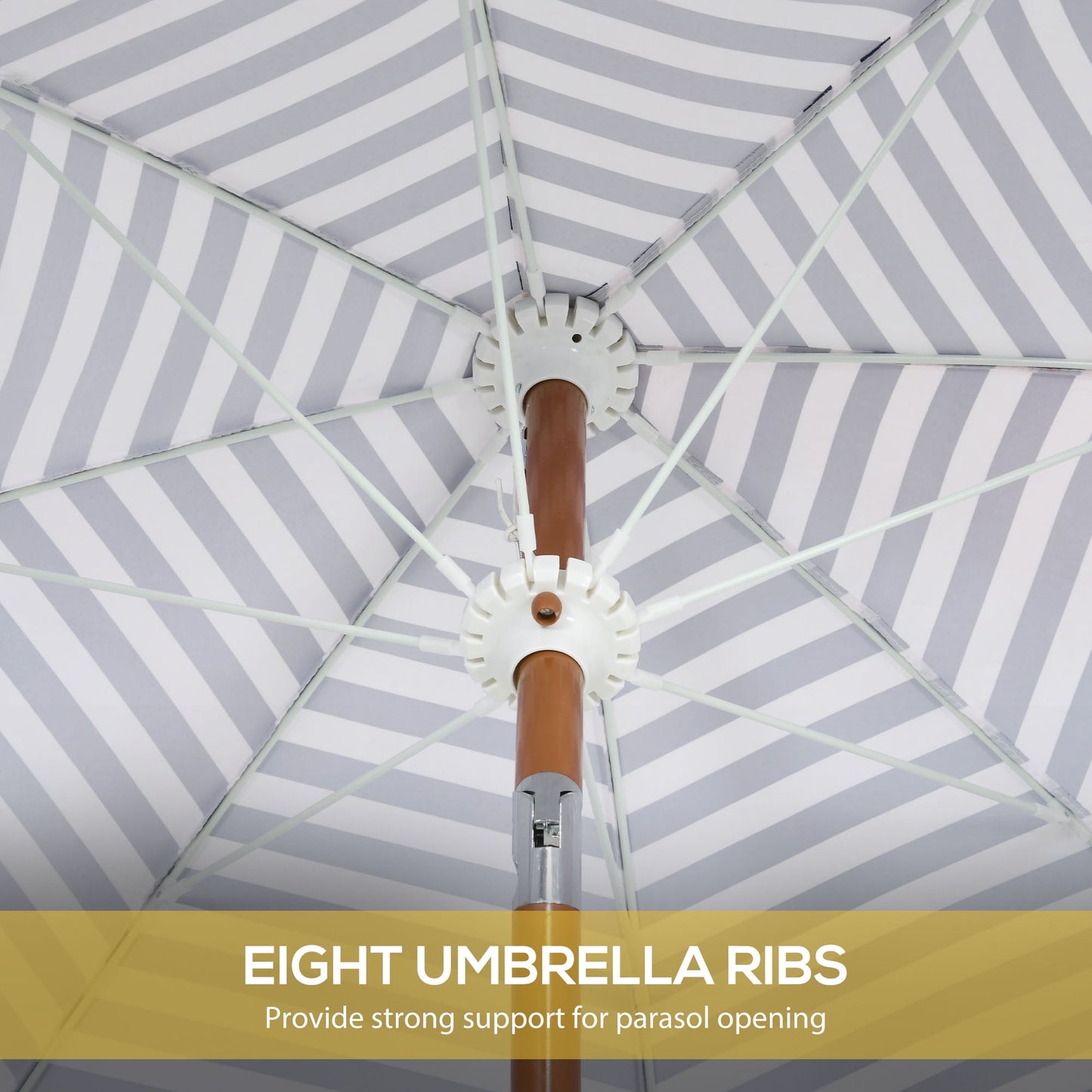 Outsunny Outdoor Patio Umbrella with Tilt, Vent, Fringed Ruffles, Flounce