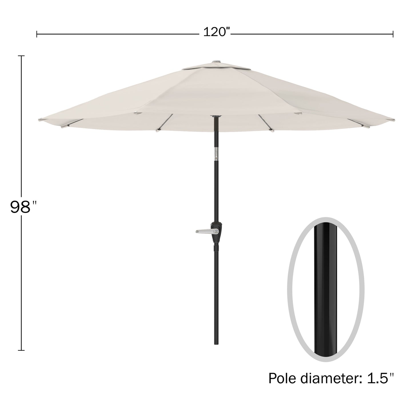 Pure Garden 10FT Patio Umbrella with Auto Tilt and Vented Canopy (Tan)