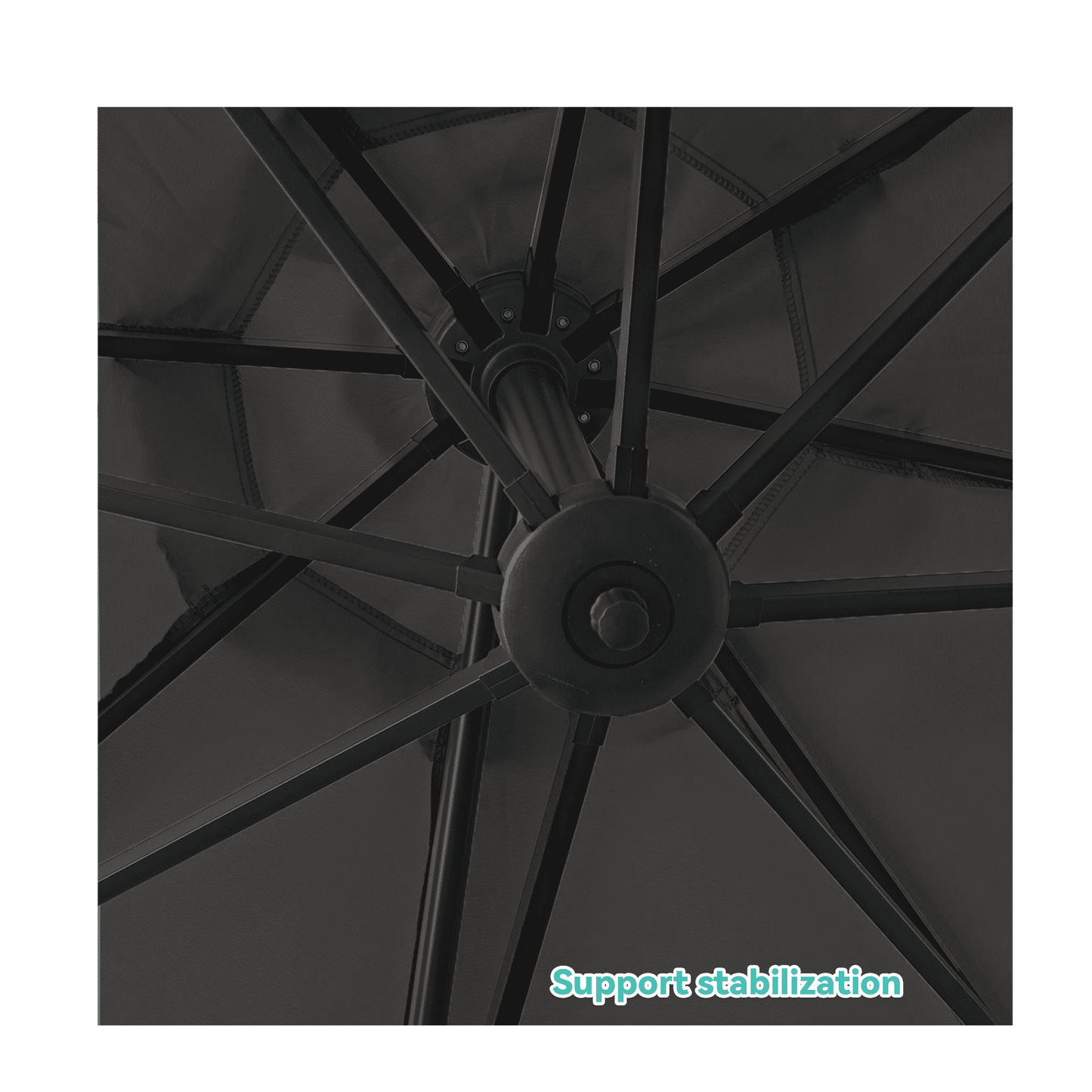 Patiowell 10FT Outdoor Patio Umbrella, 360° Rotation, Crank Open & Tilt, Black