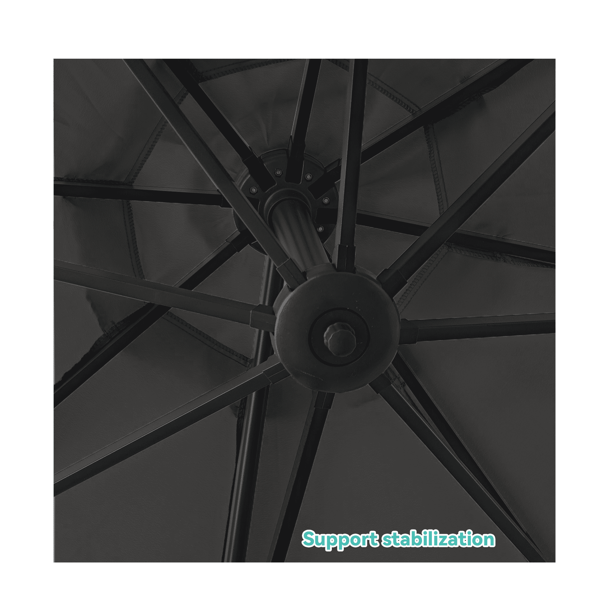Patiowell 10FT Outdoor Patio Umbrella, 360° Rotation, Crank Open & Tilt, Black