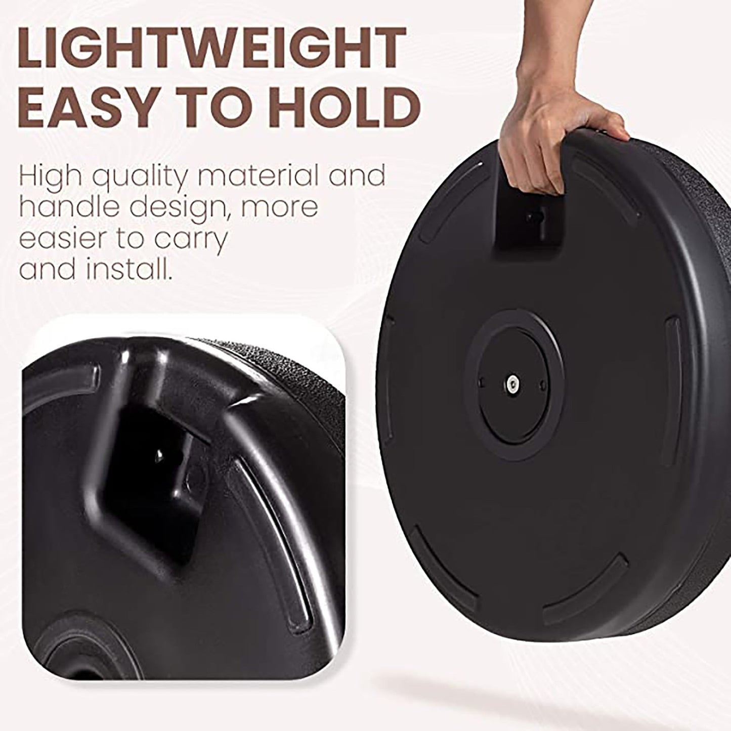 JUSTLET Heavy Duty Patio Umbrella Base Stand – Weather-Resistant Outdoor Parasol Holder with Black Finish, for Backyard, Garden, Deck, or Poolside Use