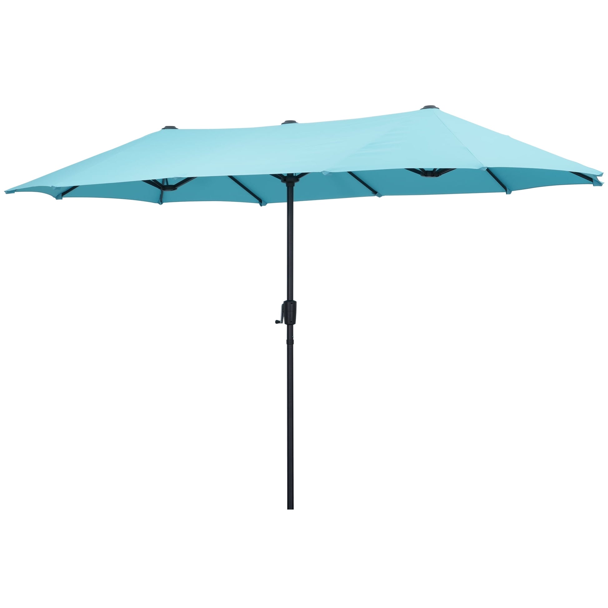 Ainfox 13ft Large Patio Umbrella, Outdoor Double-Sided Rectangle Market Heavy Duty Umbrellas without Base, Blue