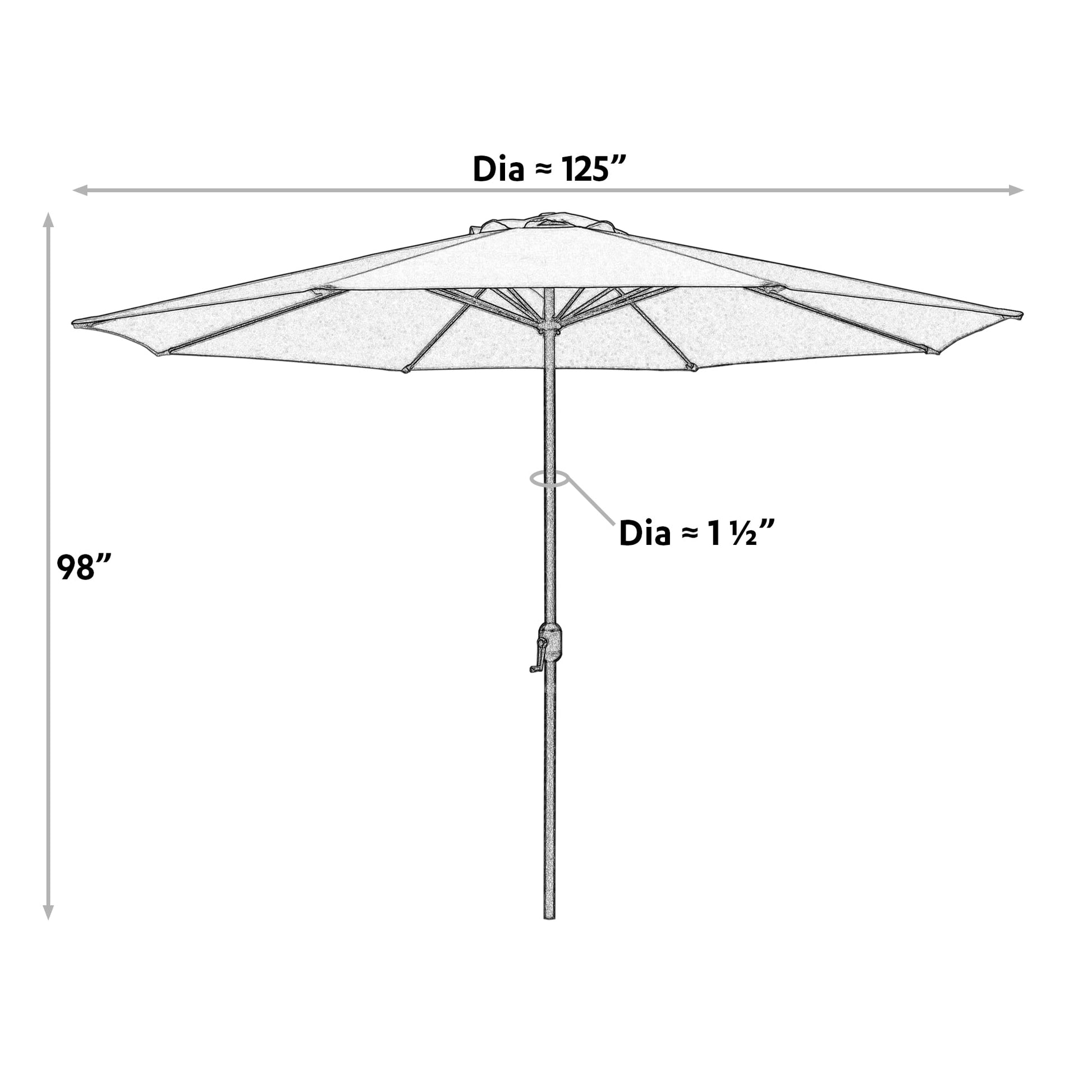 Abble 11' Red Octagon Market Patio Umbrellas, Weather-Resistant