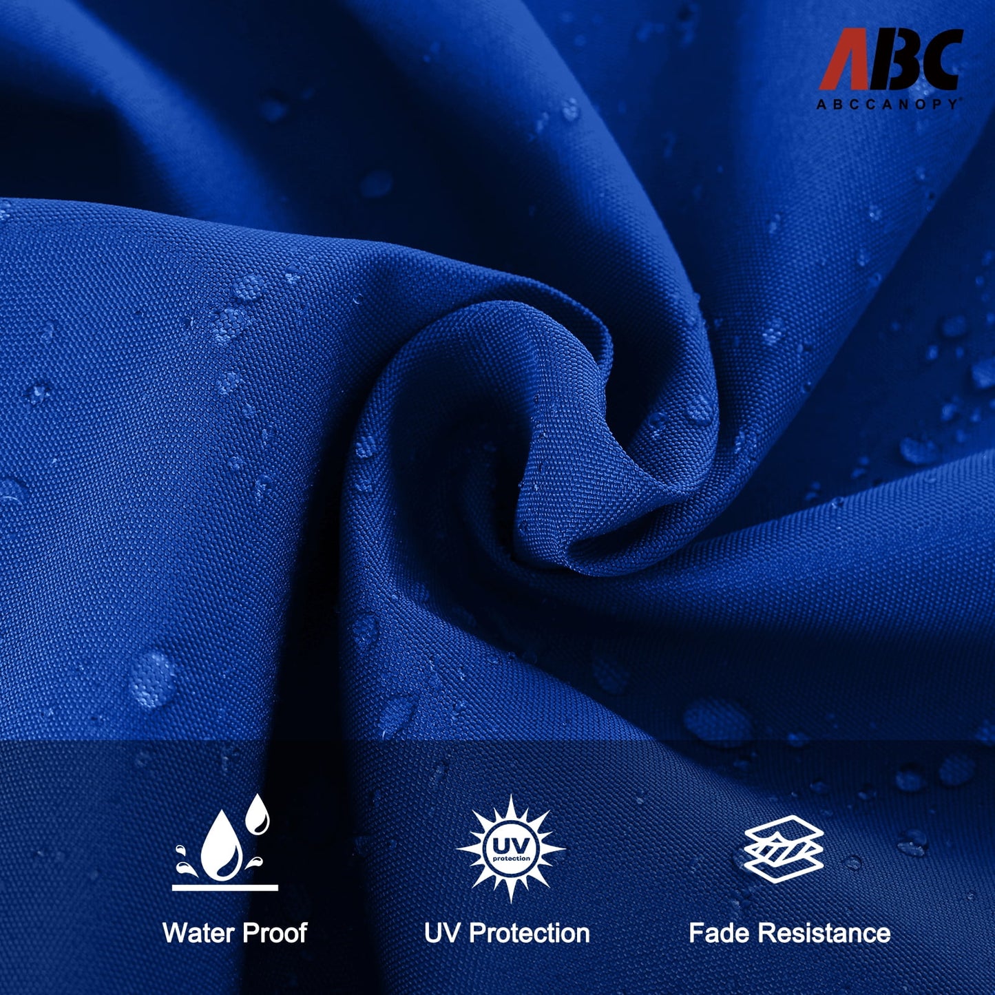 ABCCANOPY 9ft Outdoor Market Hand Push Patio Umbrella With Hanging Edge,12+Colors, Blue