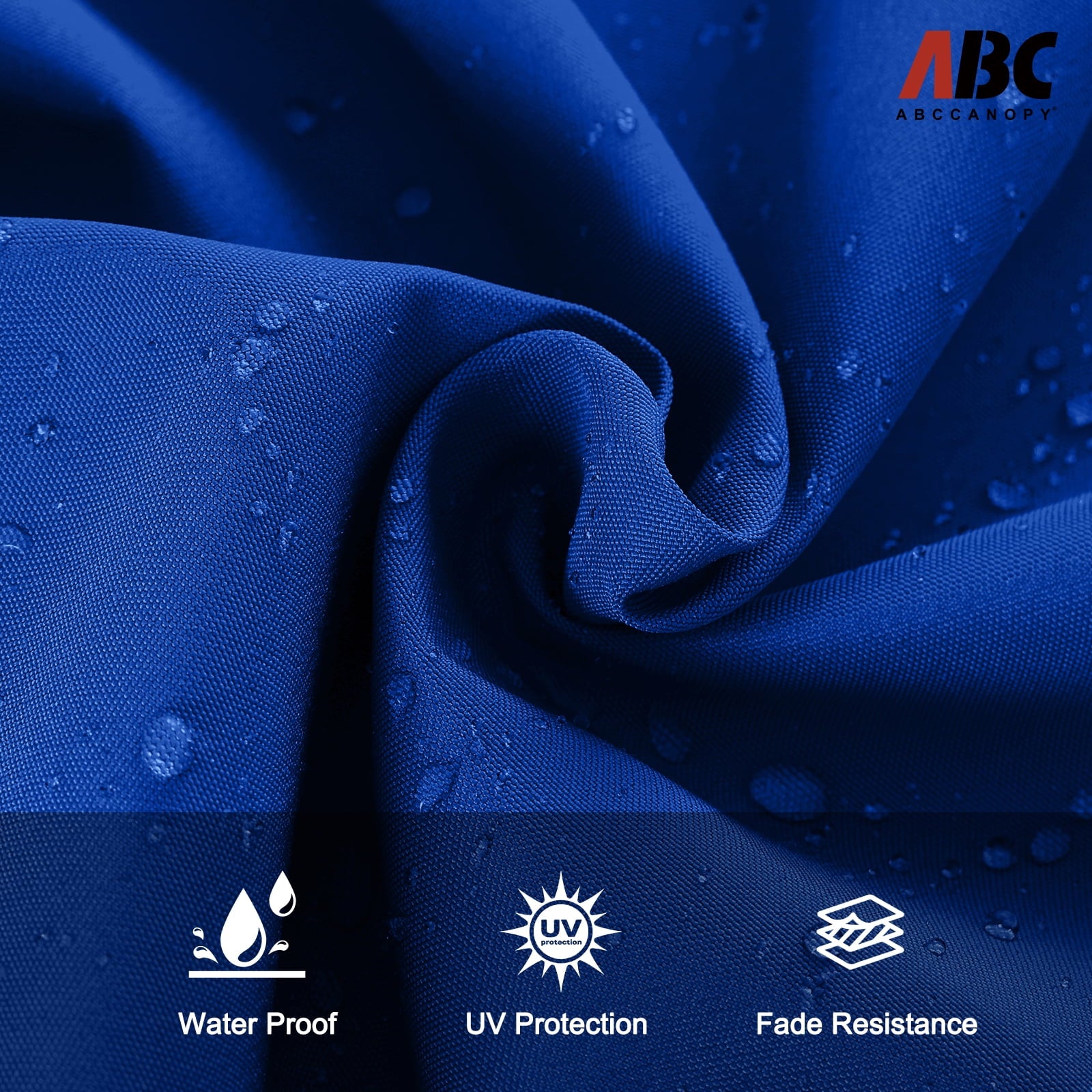 ABCCANOPY 9ft Outdoor Market Hand Push Patio Umbrella With Hanging Edge,12+Colors, Blue
