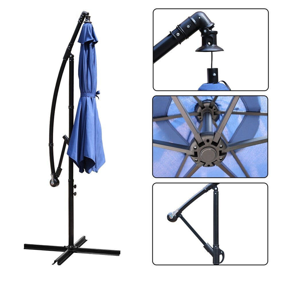 Abble 10ft Outdoor Hanging Offset Cantilever Umbrella with Crank - Navy