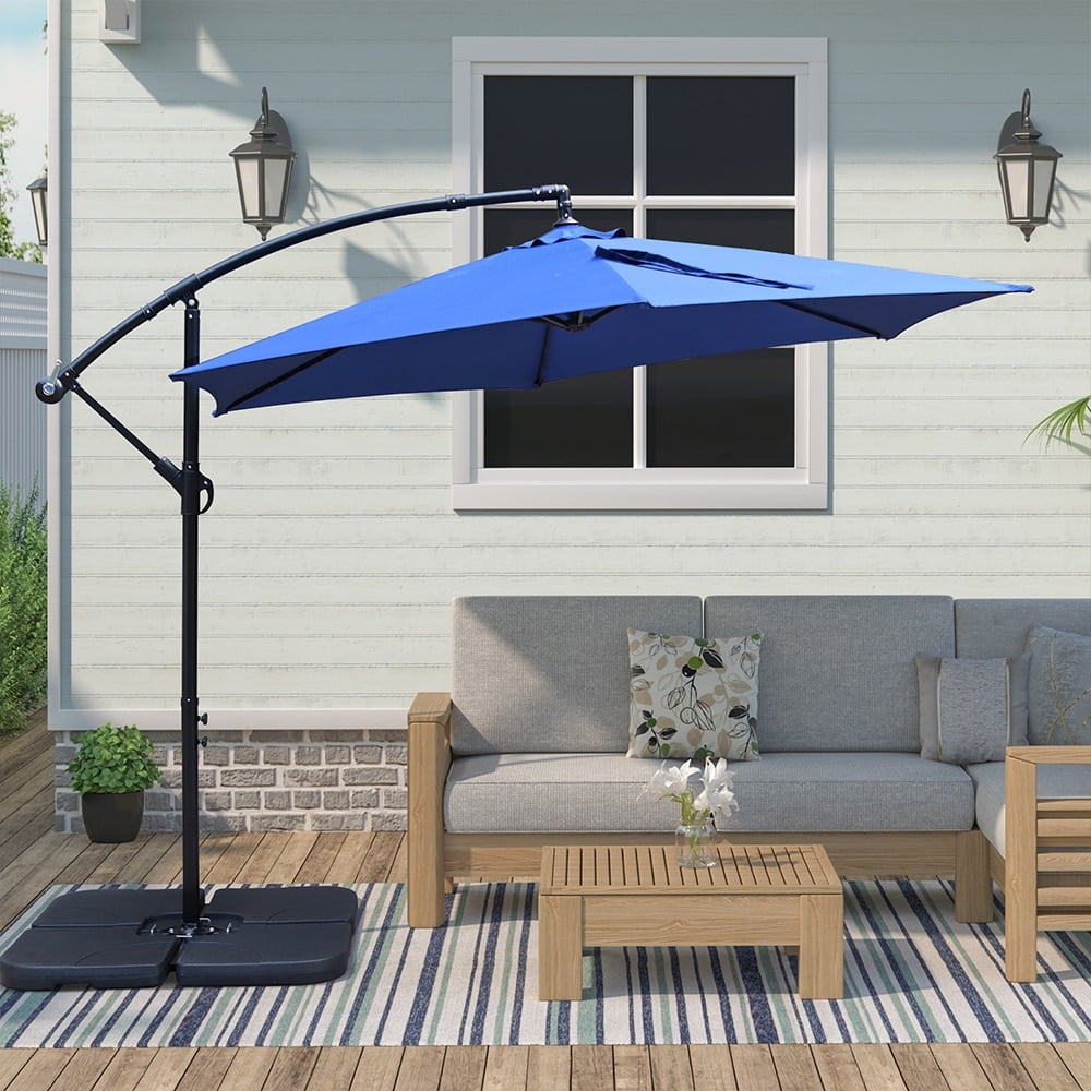 Abble 10ft Outdoor Hanging Offset Cantilever Umbrella with Crank - Navy