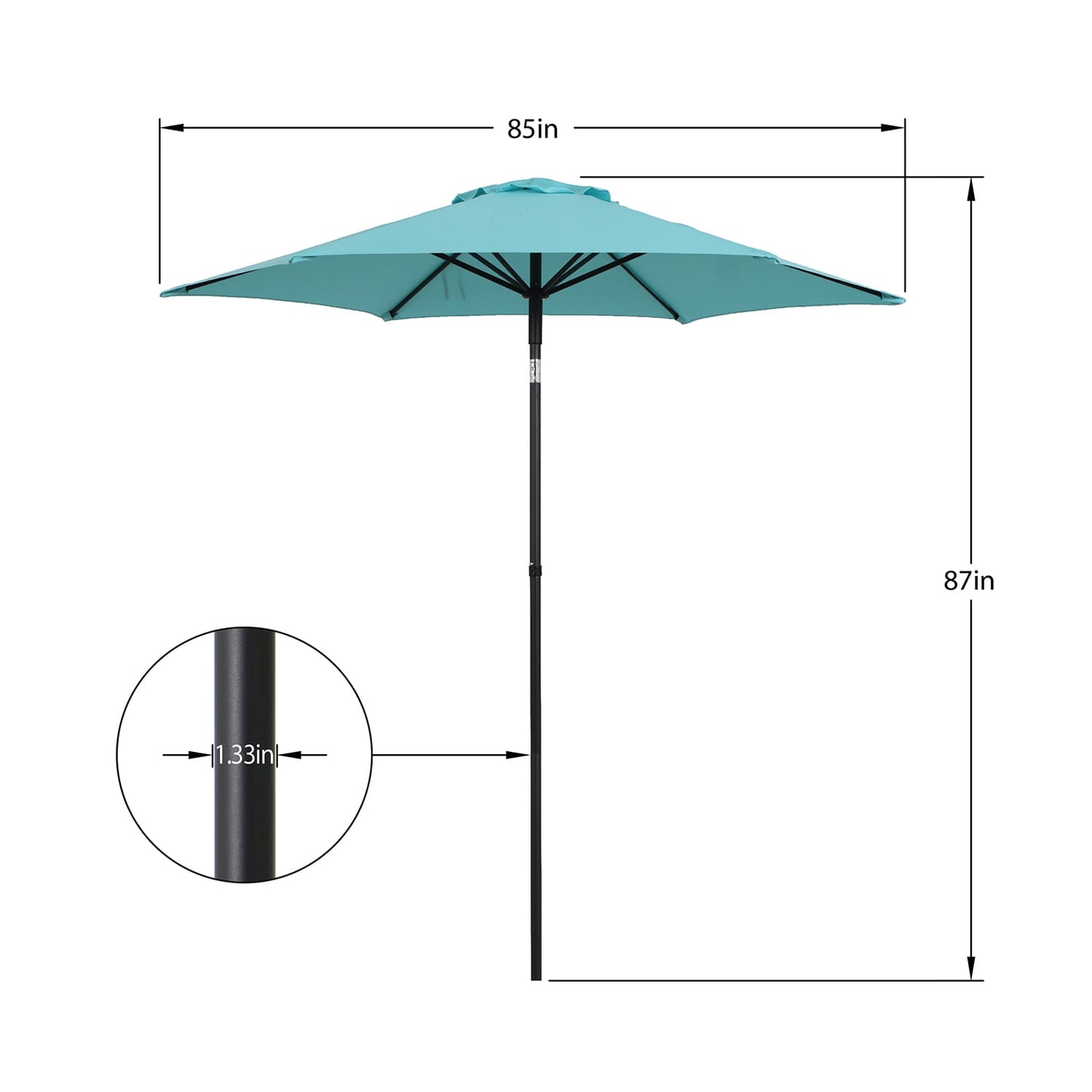 (2 pack) Mainstays 7.5' Aqua Push-up and Tilt Patio Umbrella
