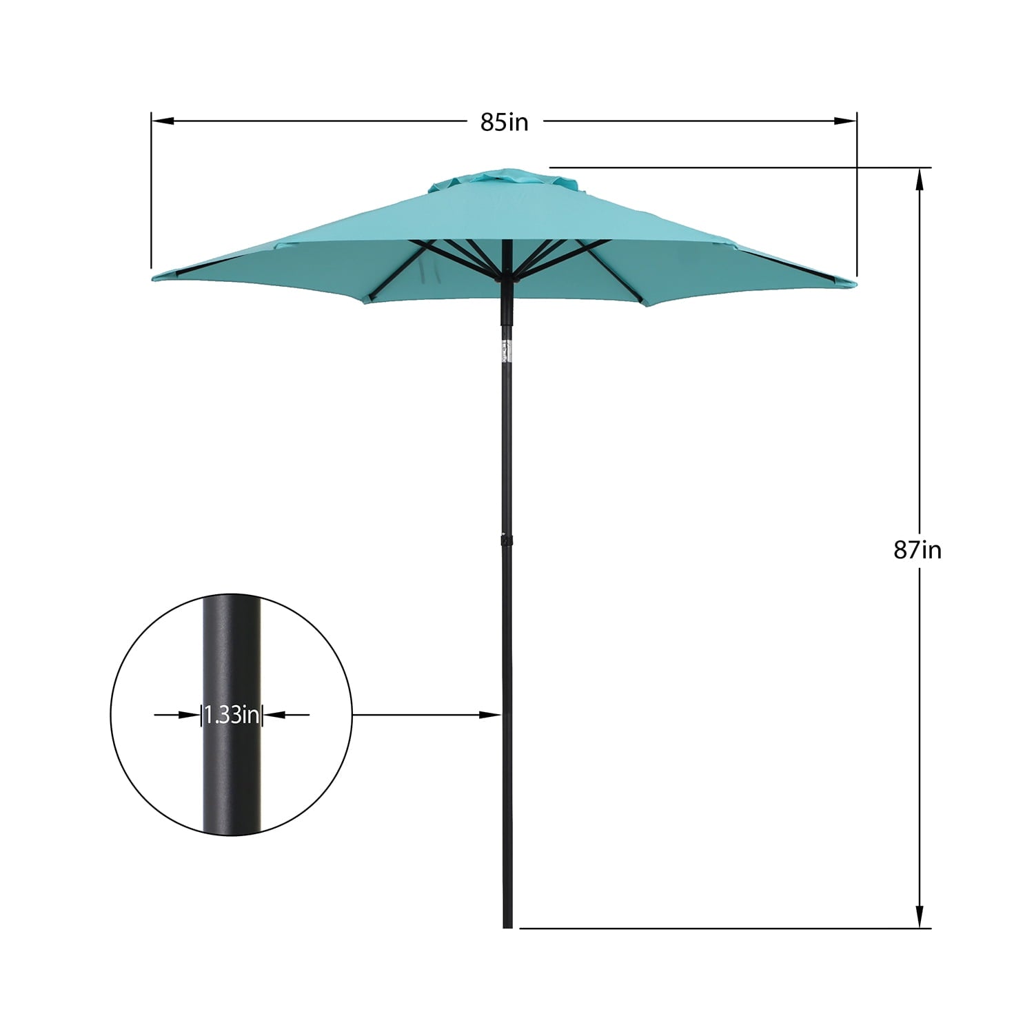 (2 pack) Mainstays 7.5' Aqua Push-up and Tilt Patio Umbrella