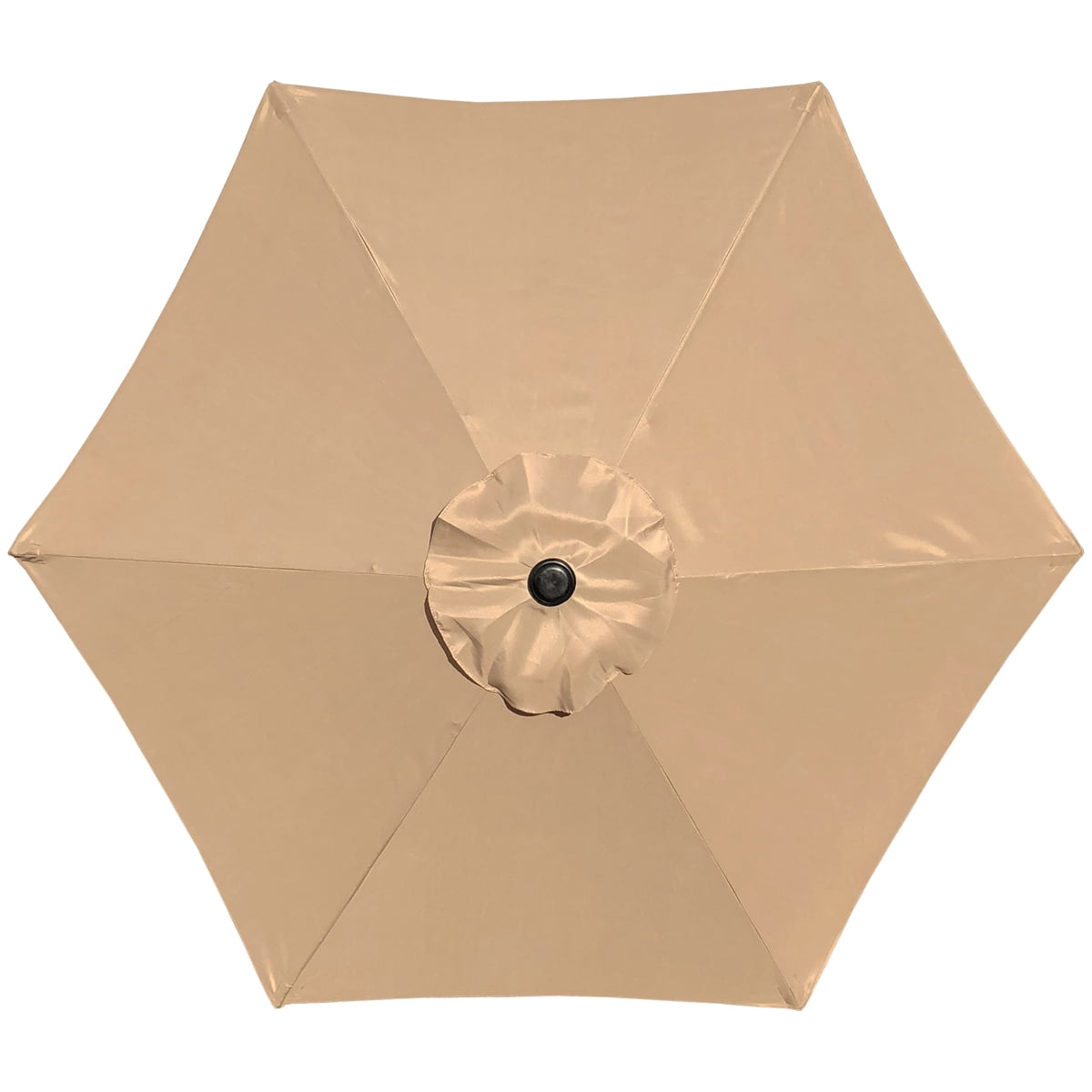 Abble 7.5ft Patio Umbrella with Crank Handle, Outdoor Market Umbrella with 6 Sturdy Umbrella Ribs Waterproof for Garden, Deck, Backyard, Pool, Tan