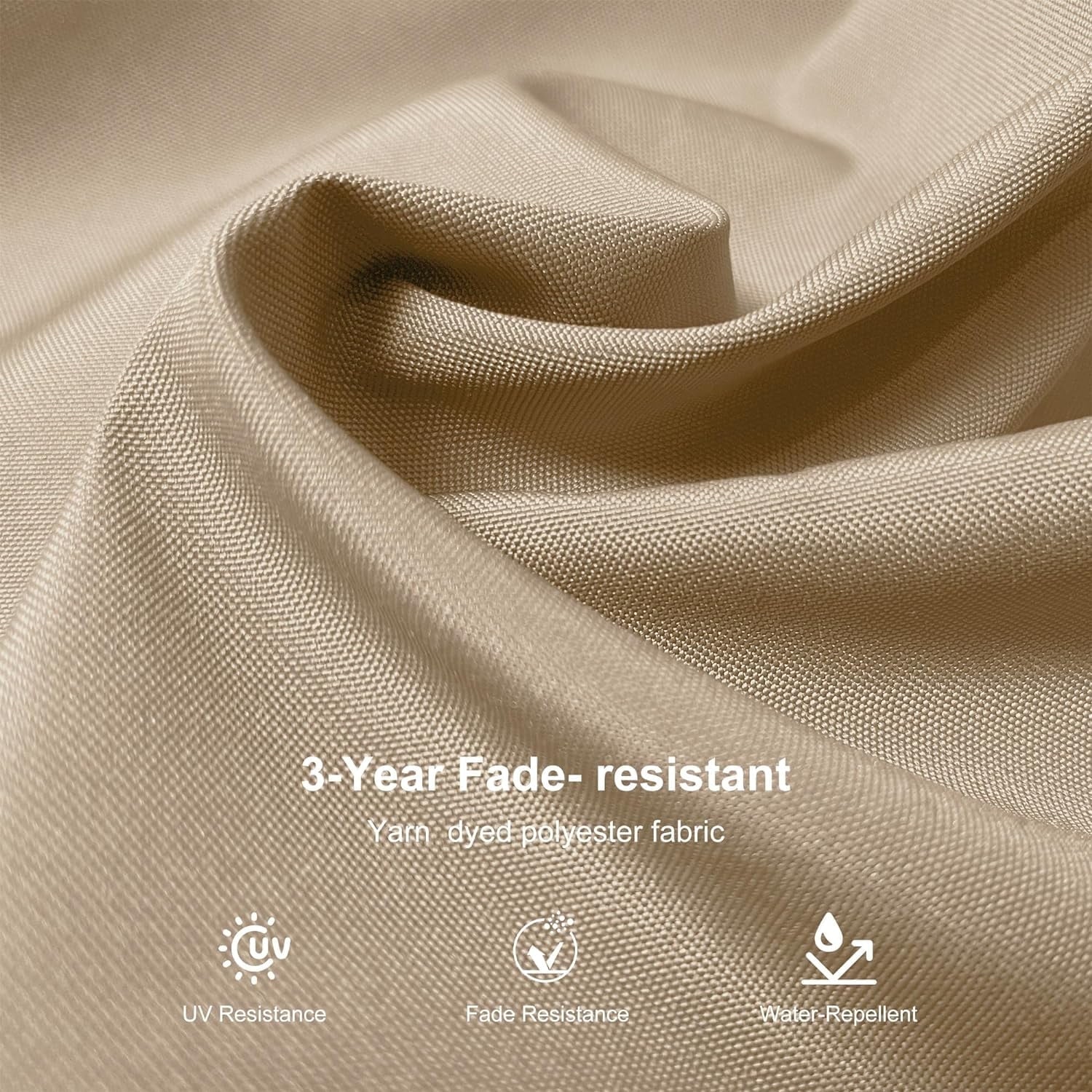 PURPLE LEAF 9 × 11.5 FT Patio Umbrella White Cantilever Offset Umbrella Rectangle Outdoor Umbrella with 360° Rotation for Garden Deck Pool, Beige